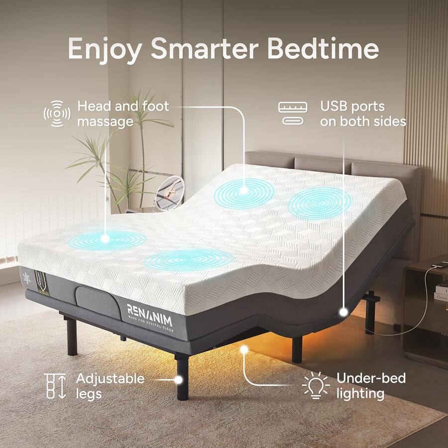 Electric Adjustable Bed - Super King 12 inch Cooling