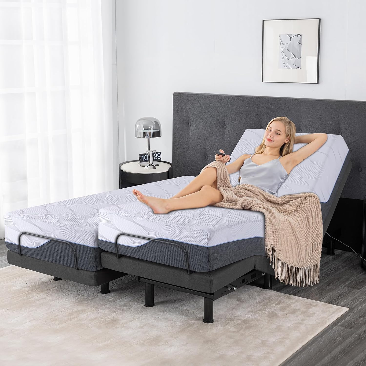 Electric Adjustable Bed - Super King 12 inch Medium Firm