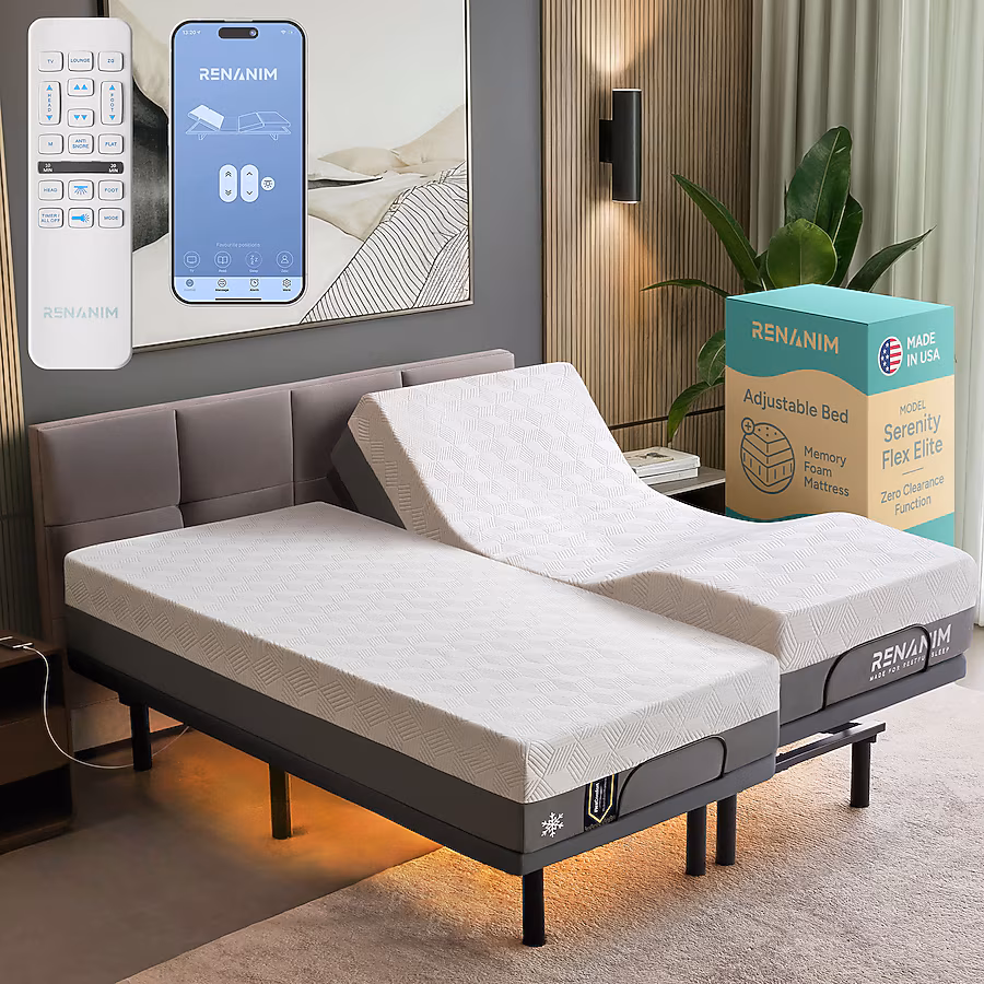 Electric Adjustable Bed - Super King 12 inch Plush