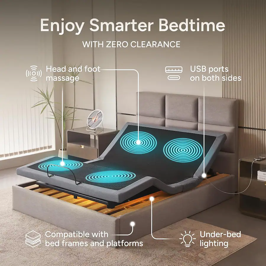 Electric Adjustable Bed - Super King 14 inch Firm Support