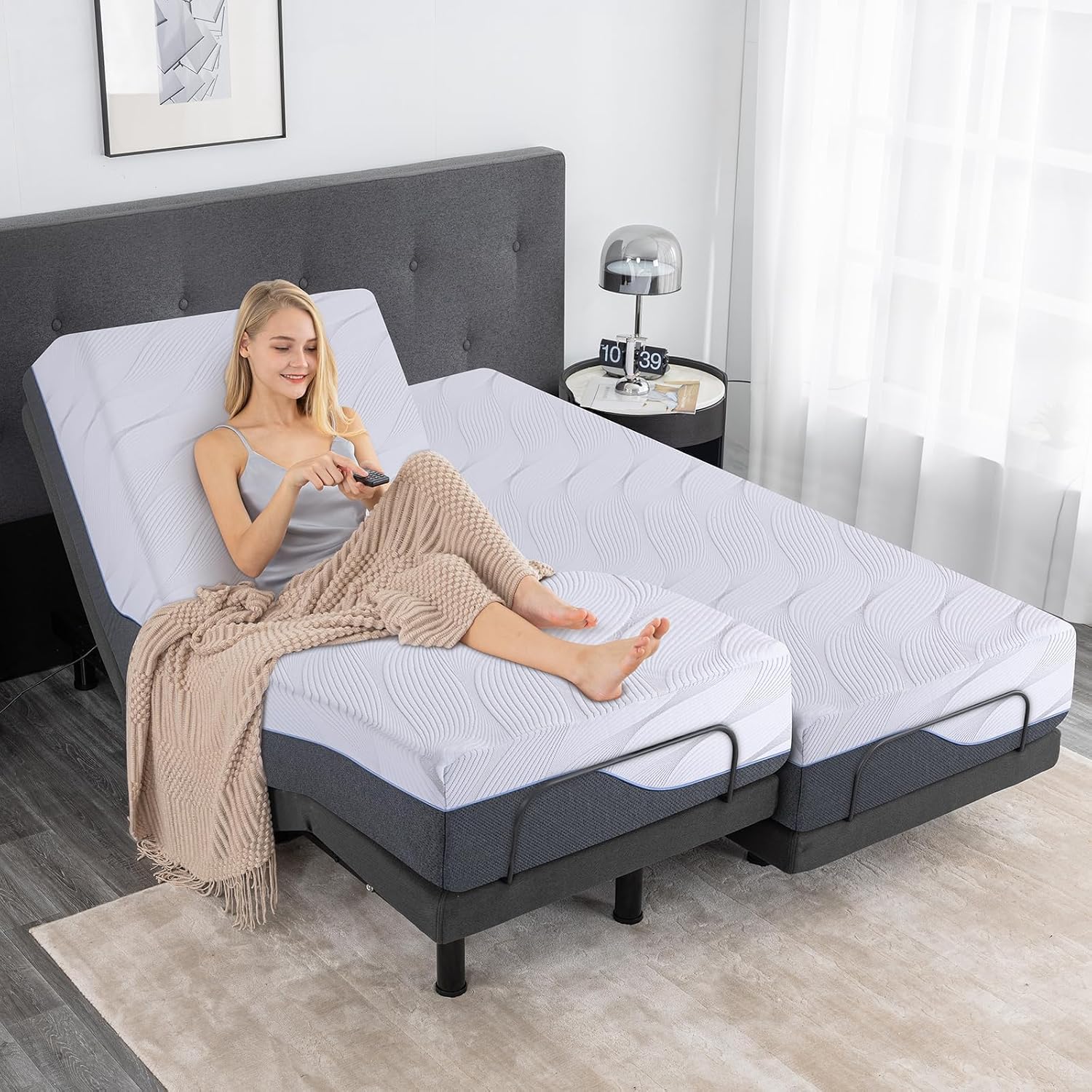 Electric Adjustable Bed - Twin XL 12 inch Medium Firm
