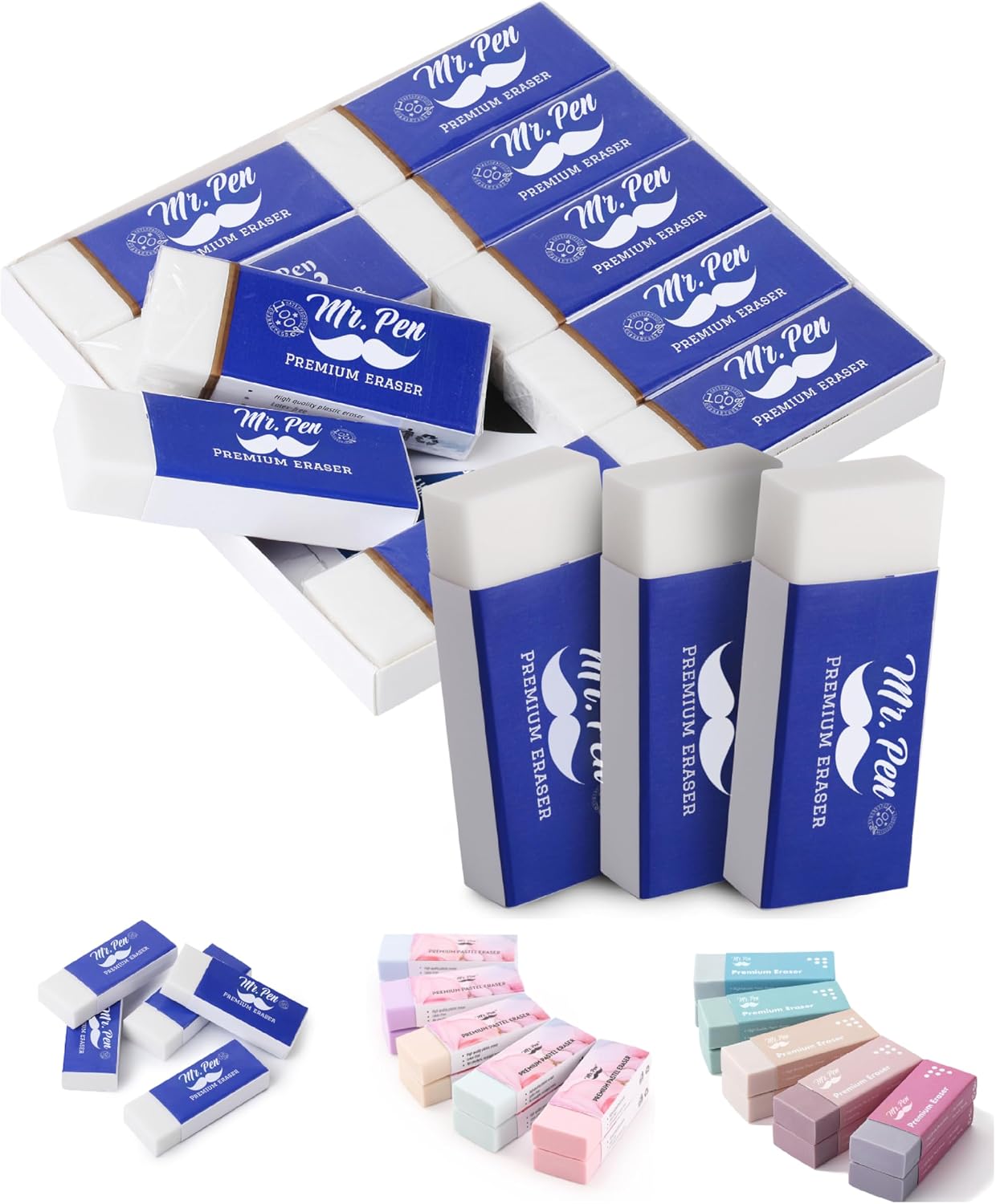 Eraser - White - Large - 10 Pack
