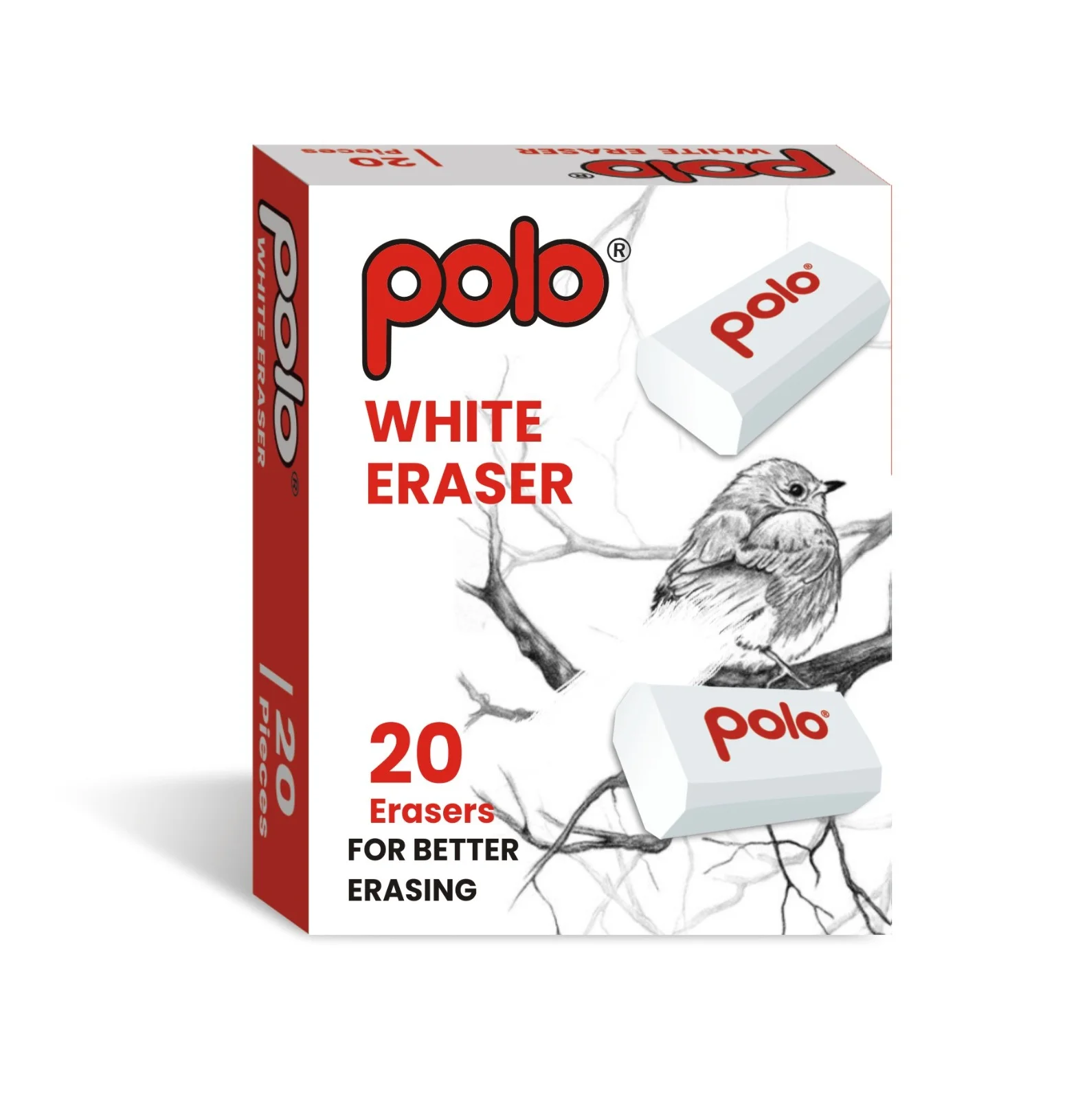 Eraser - White - Small - 20 Pack