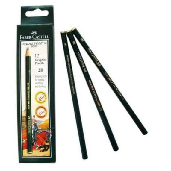 Faber-Castell 9000 Pencil - 2B - 12 Pack