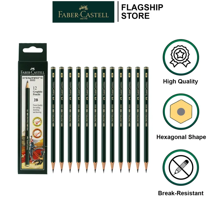 Faber-Castell 9000 Pencil - 2B - 12 Pack