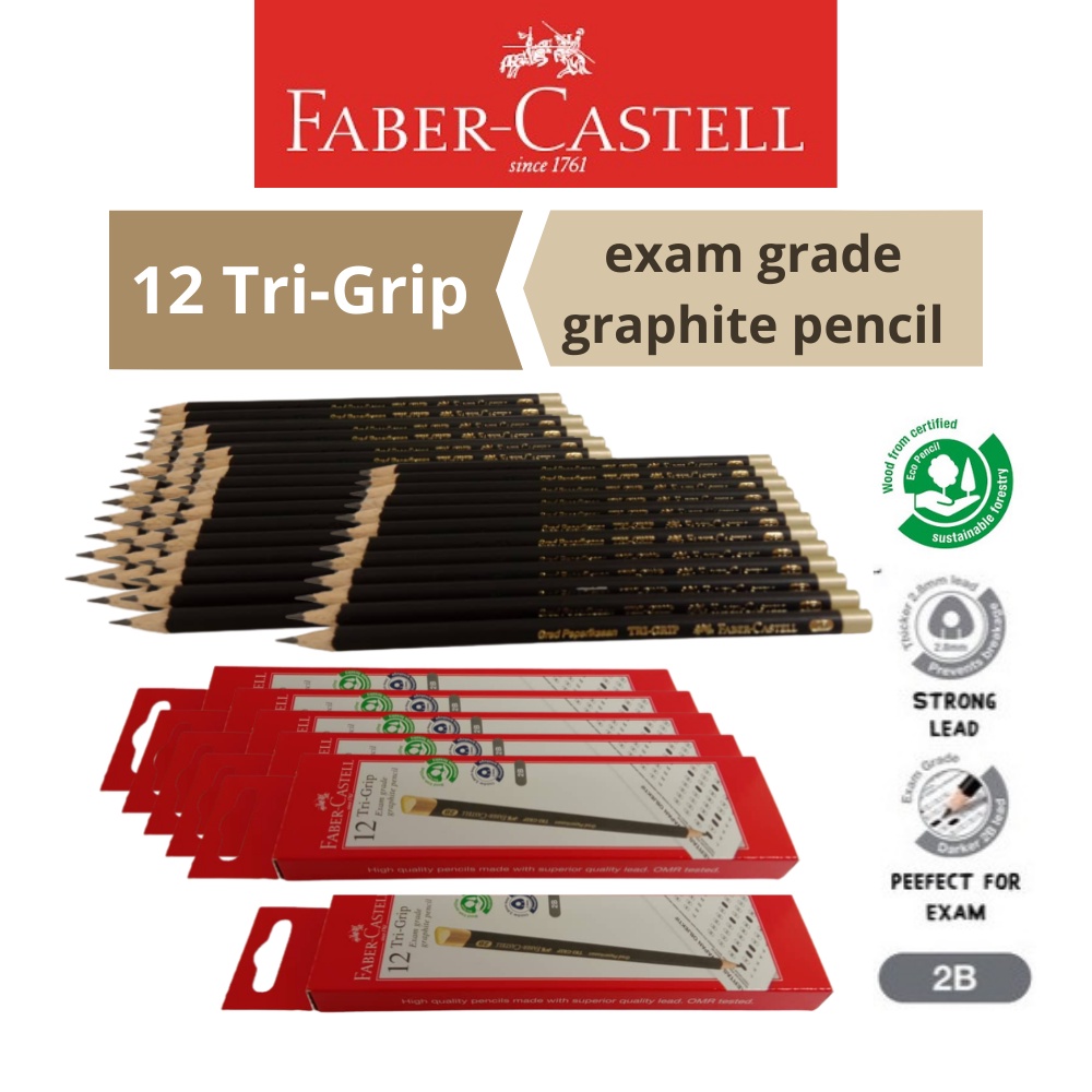 Faber-Castell Grip Pencil - 2B - 12 Pack