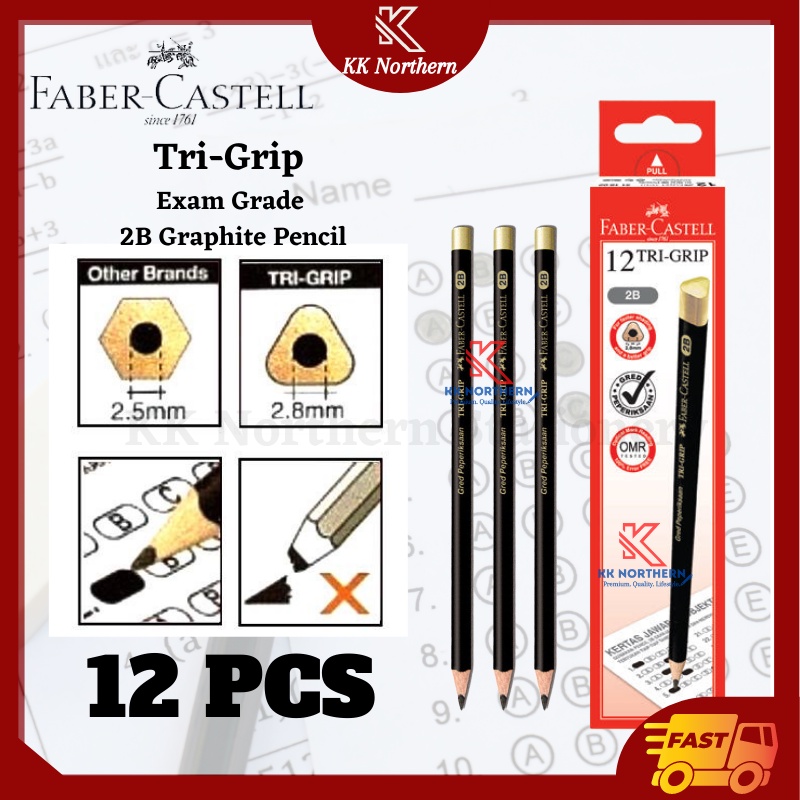 Faber-Castell Grip Pencil - 2B - 12 Pack