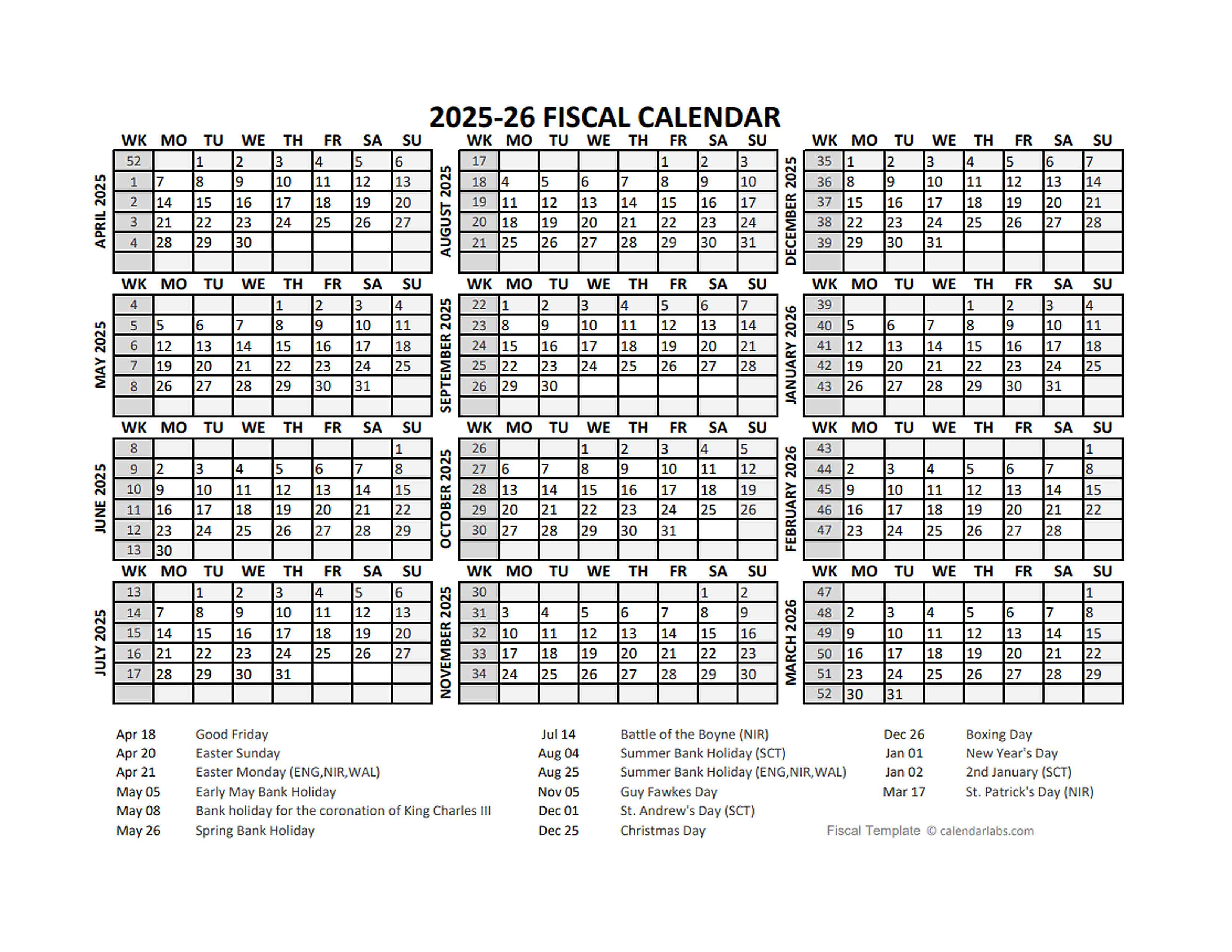 Fiscal Calendar