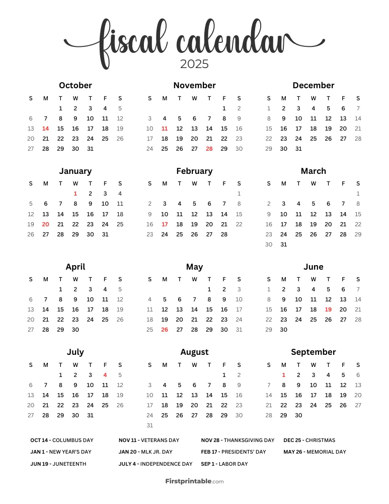 Fiscal Calendar