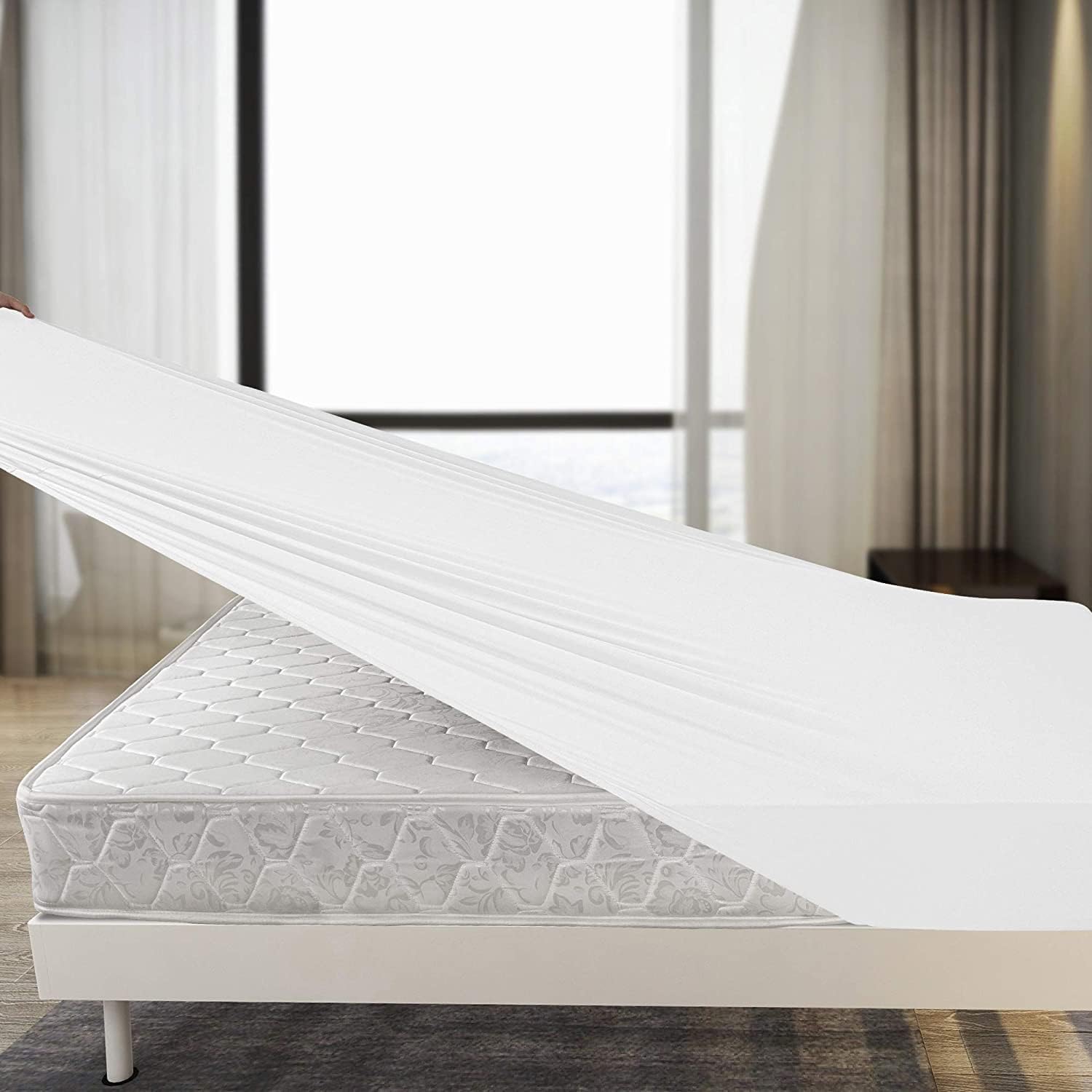 Fitted Sheet - Double - Elastic - White