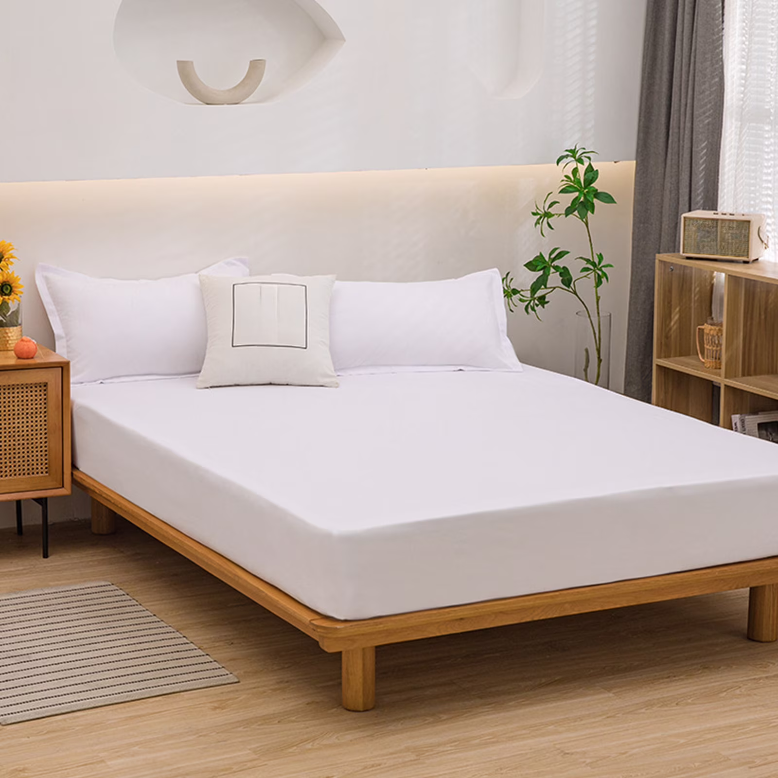 Fitted Sheet - King - Elastic - White