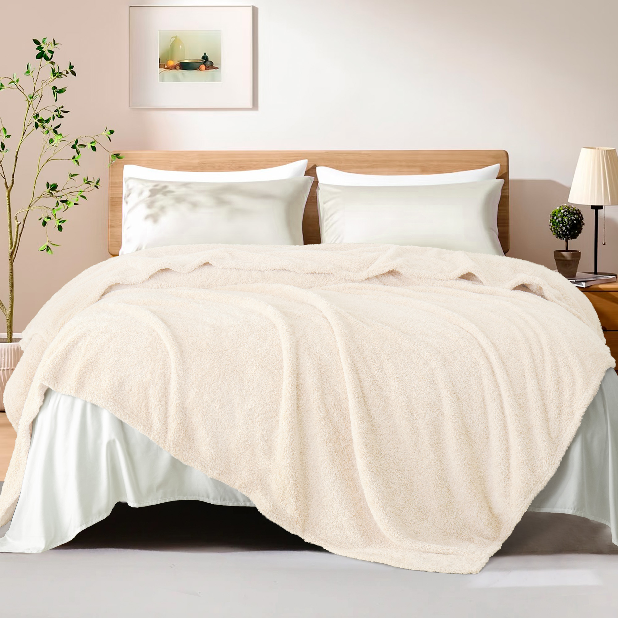 Fleece Blanket - Queen - White