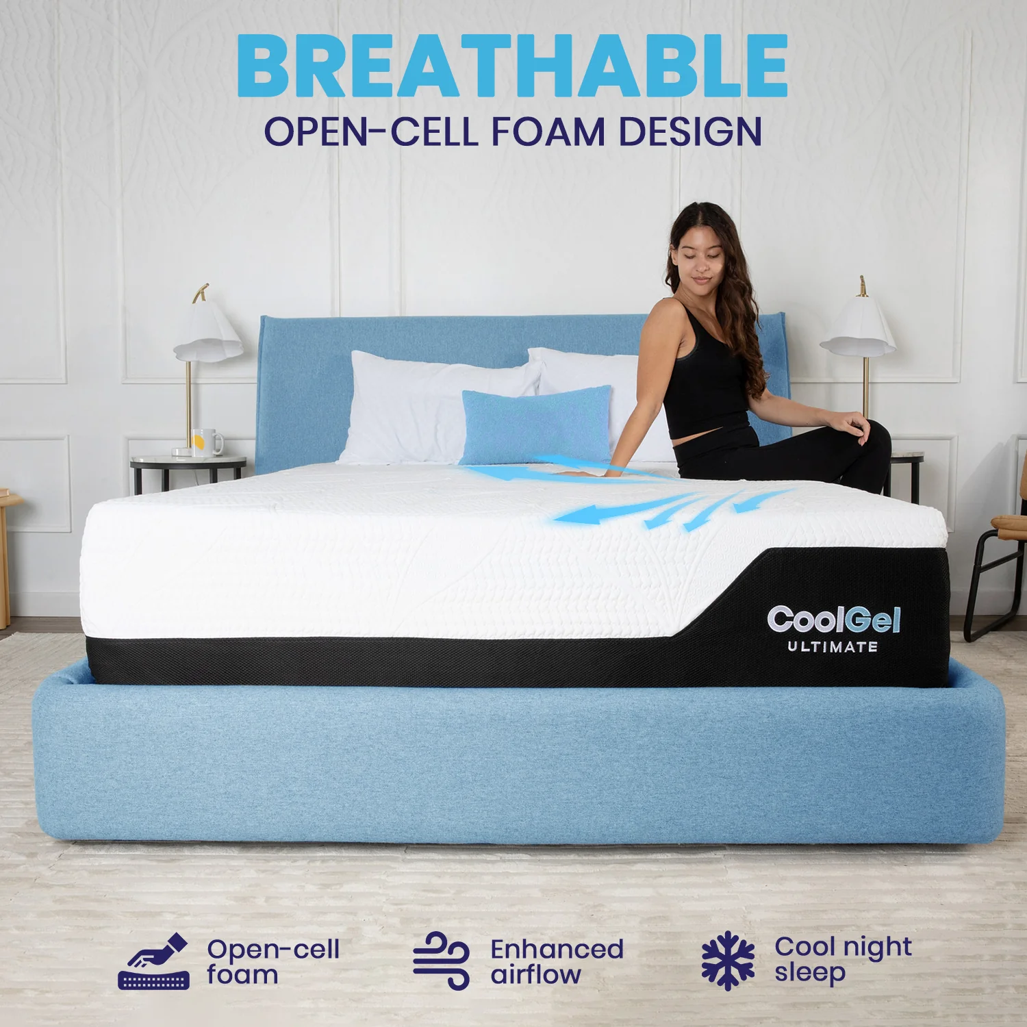 Gel Infused Mattress - Double 14 inch Cooling