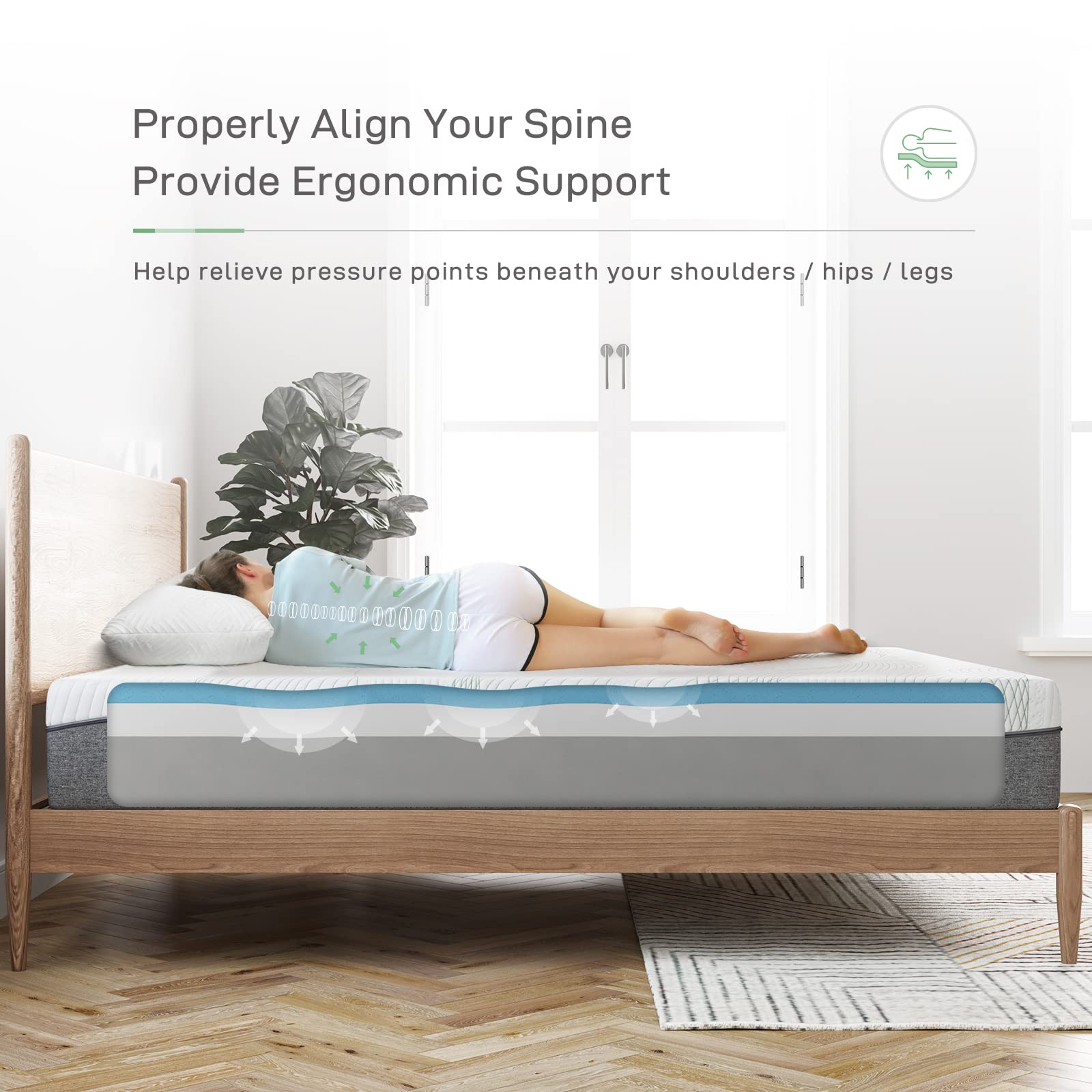 Gel Infused Mattress - Full 10 inch Hypoallergenic