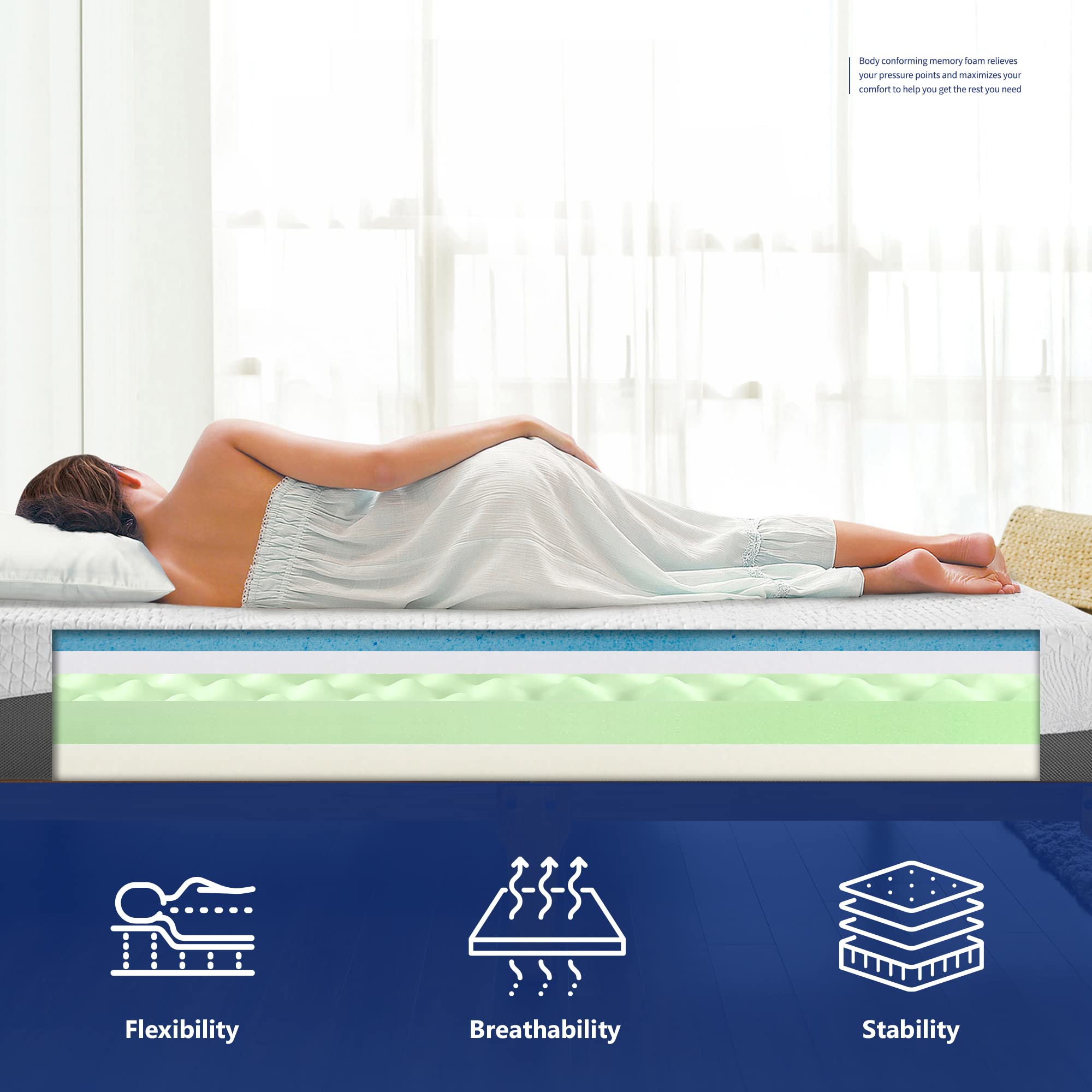 Gel Infused Mattress - King 10 inch Cooling