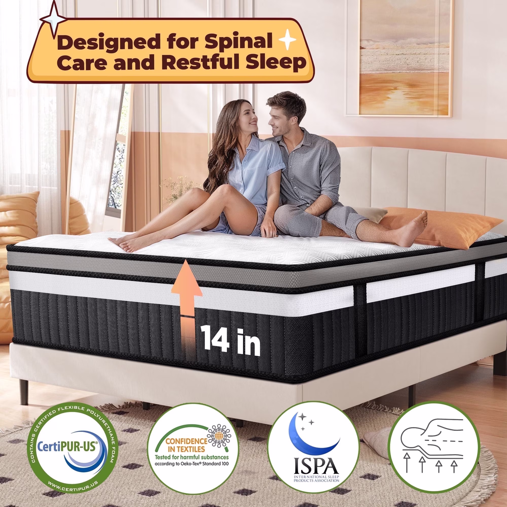 Gel Infused Mattress - King 14 inch Eco-friendly