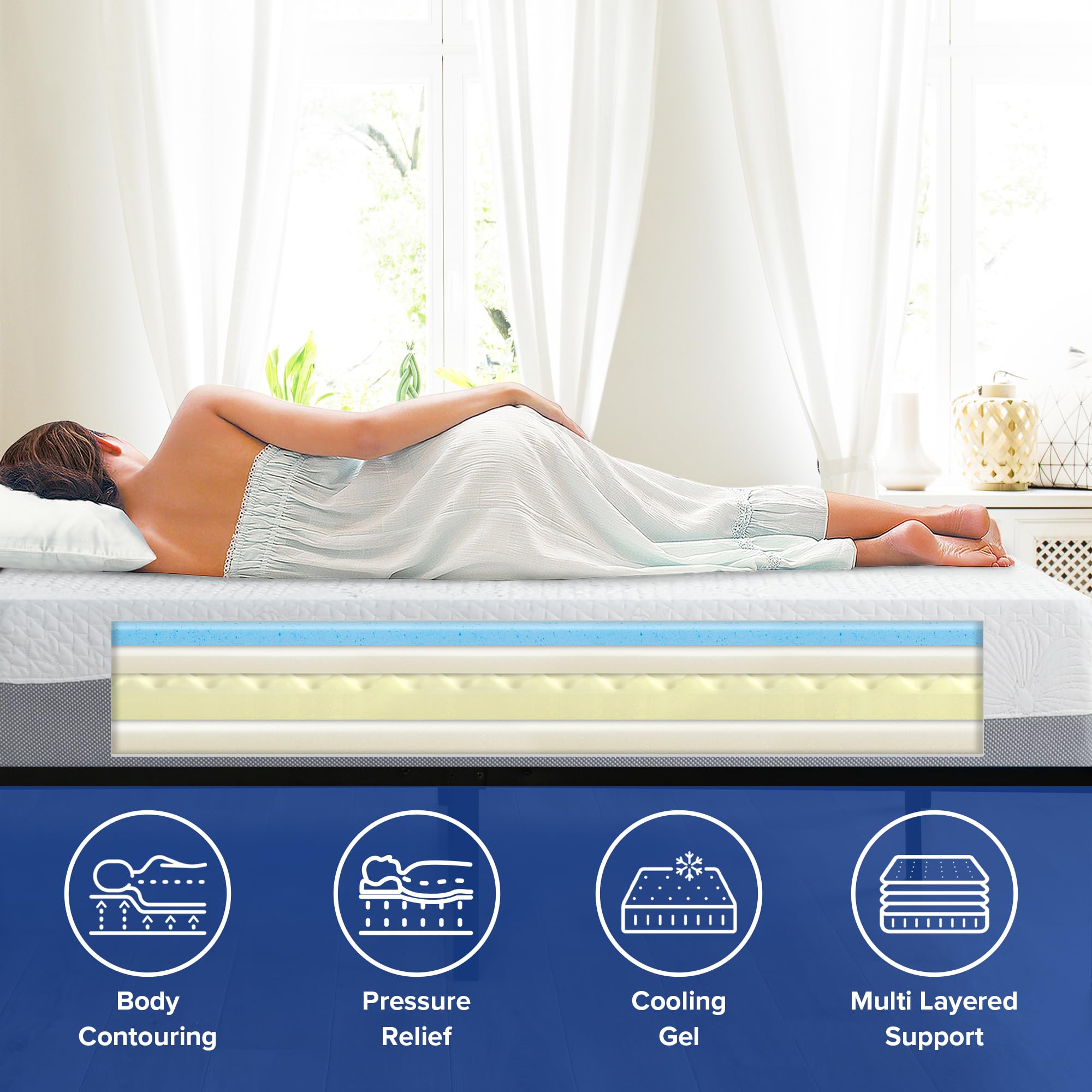 Gel Infused Mattress - Queen 10 inch Firm Support
