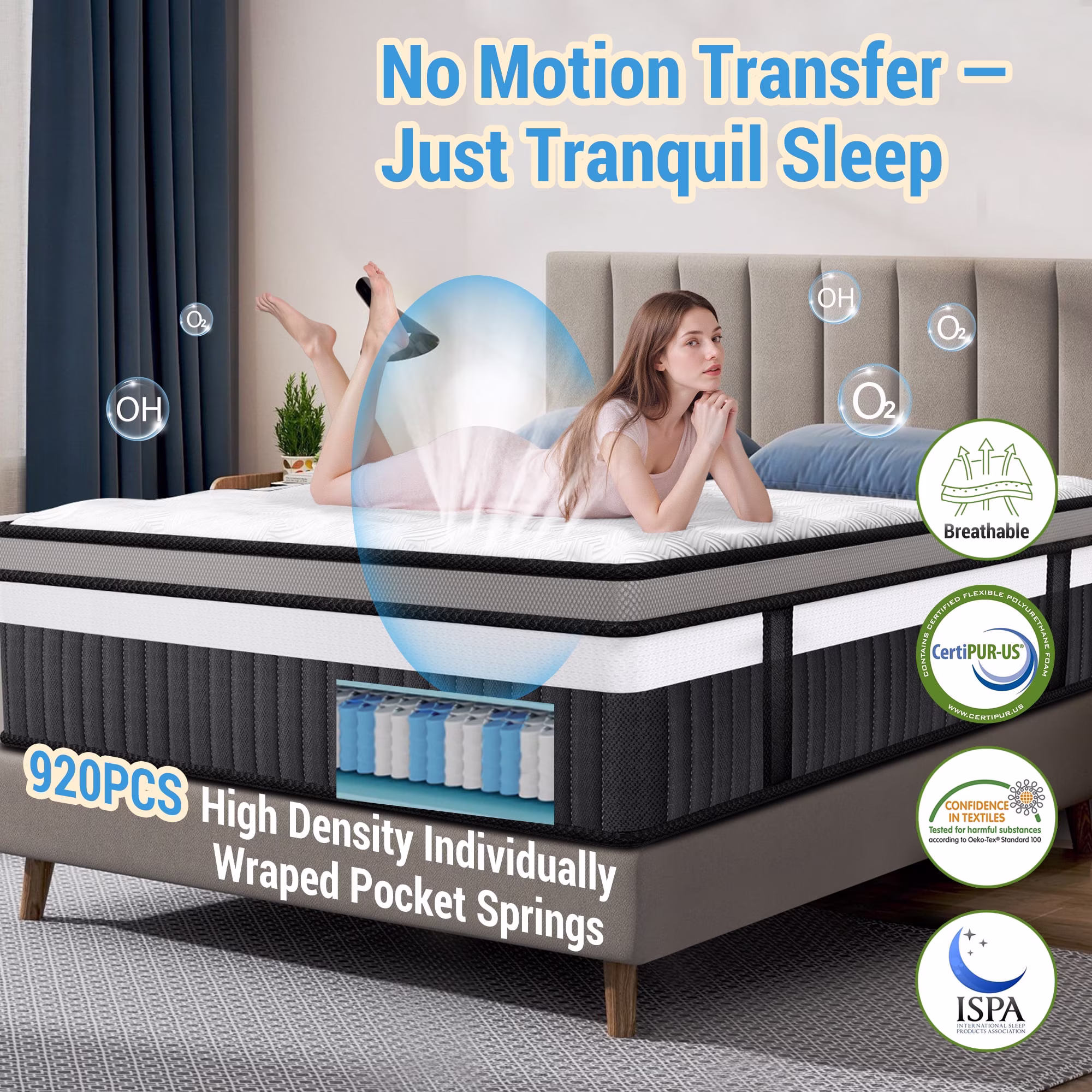 Gel Infused Mattress - Queen 14 inch Plush