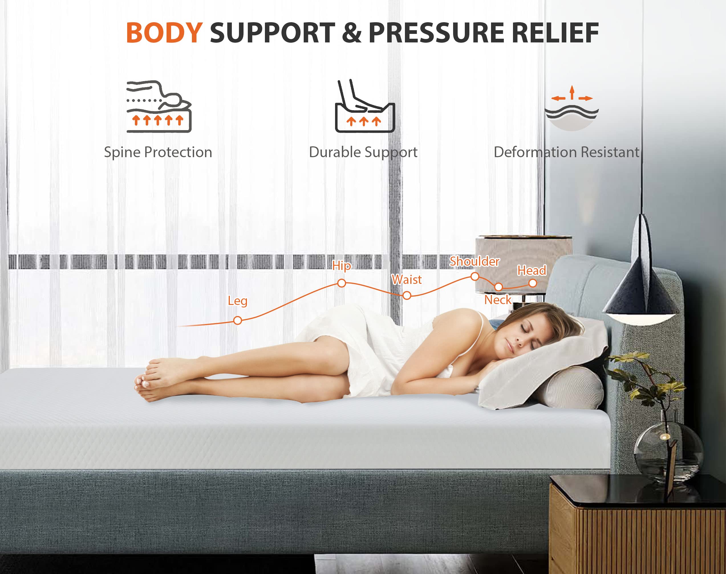 Gel Infused Mattress - Queen 6 inch Medium Firm