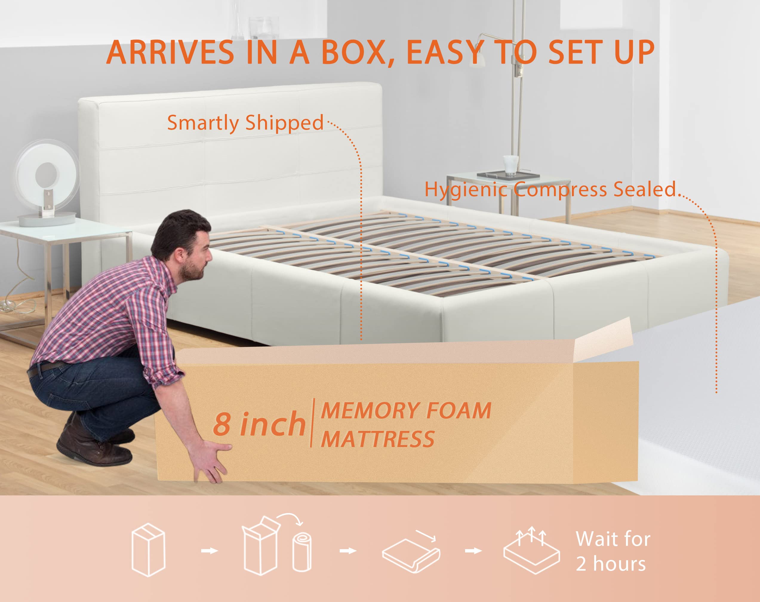Gel Infused Mattress - Queen 8 inch Medium Firm