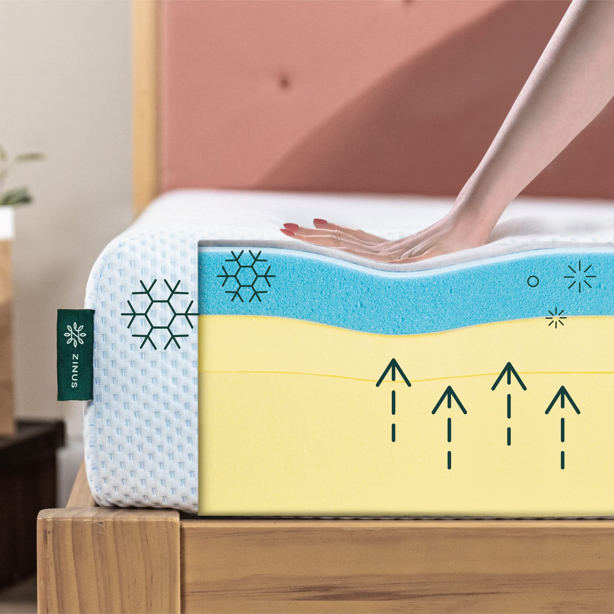 Gel Infused Mattress - Single 8 inch Hypoallergenic