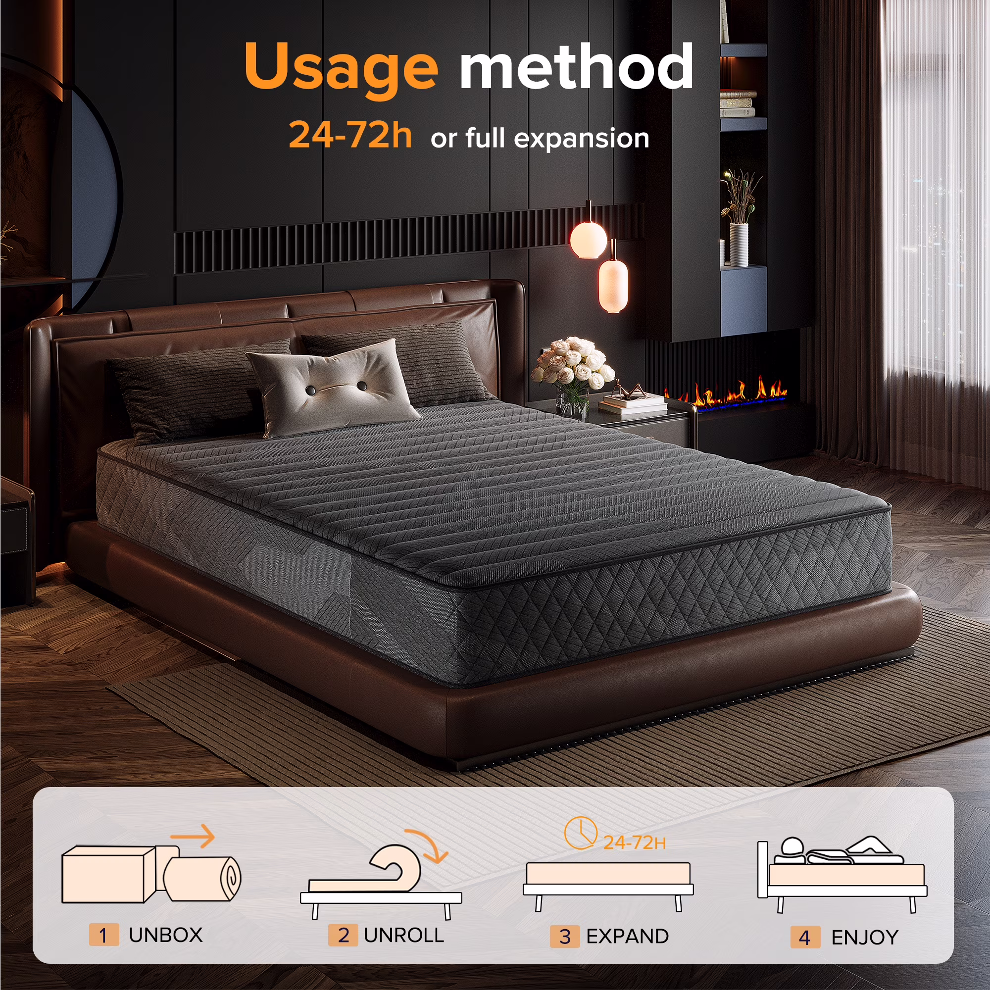 Gel Infused Mattress - Twin XL 10 inch Hypoallergenic