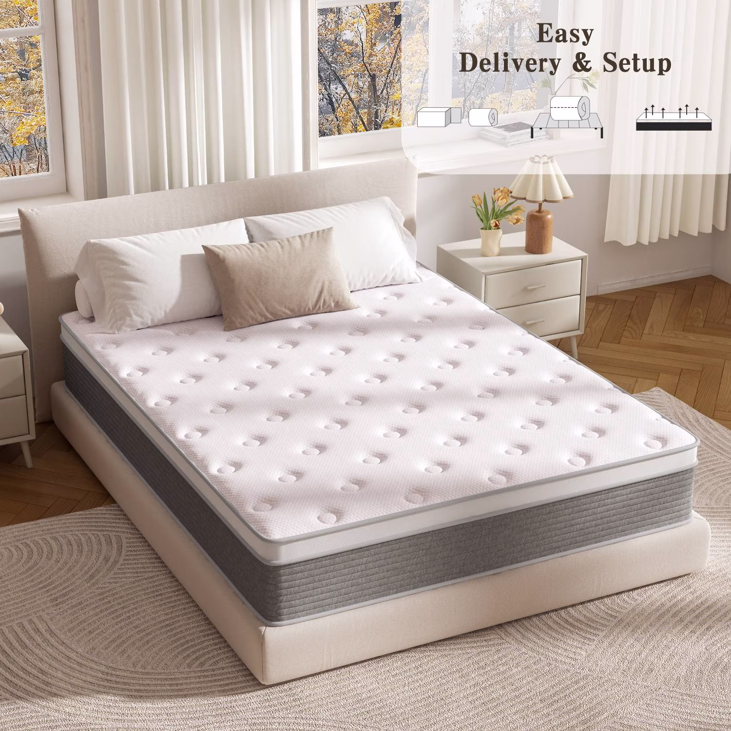 Gel Infused Mattress - Twin XL 12 inch Firm Support