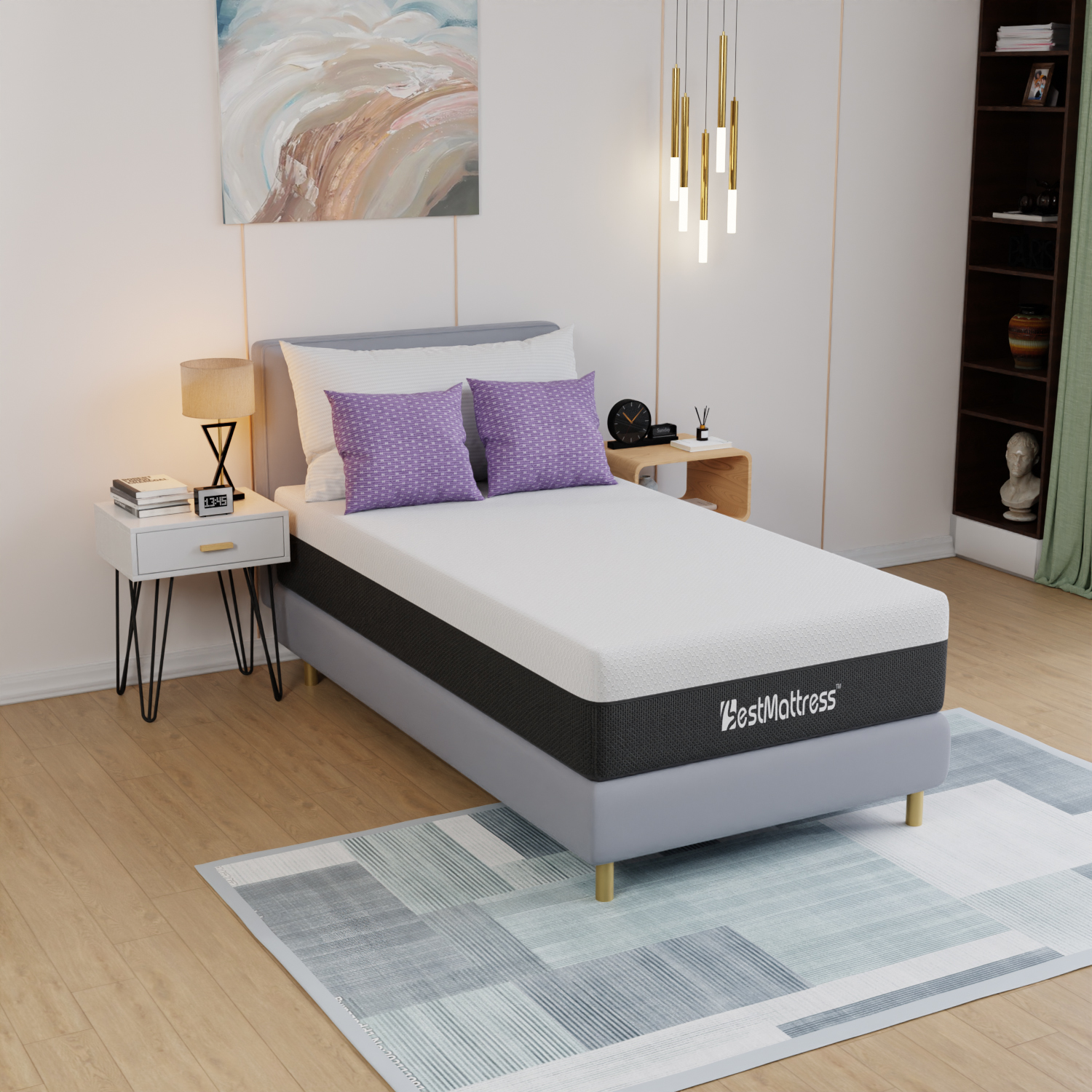 Gel Infused Mattress - Twin XL 12 inch Hypoallergenic