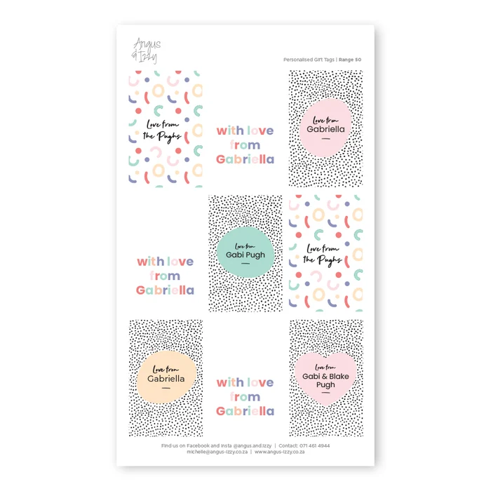 Gift Tags - 50 Pack - Colored