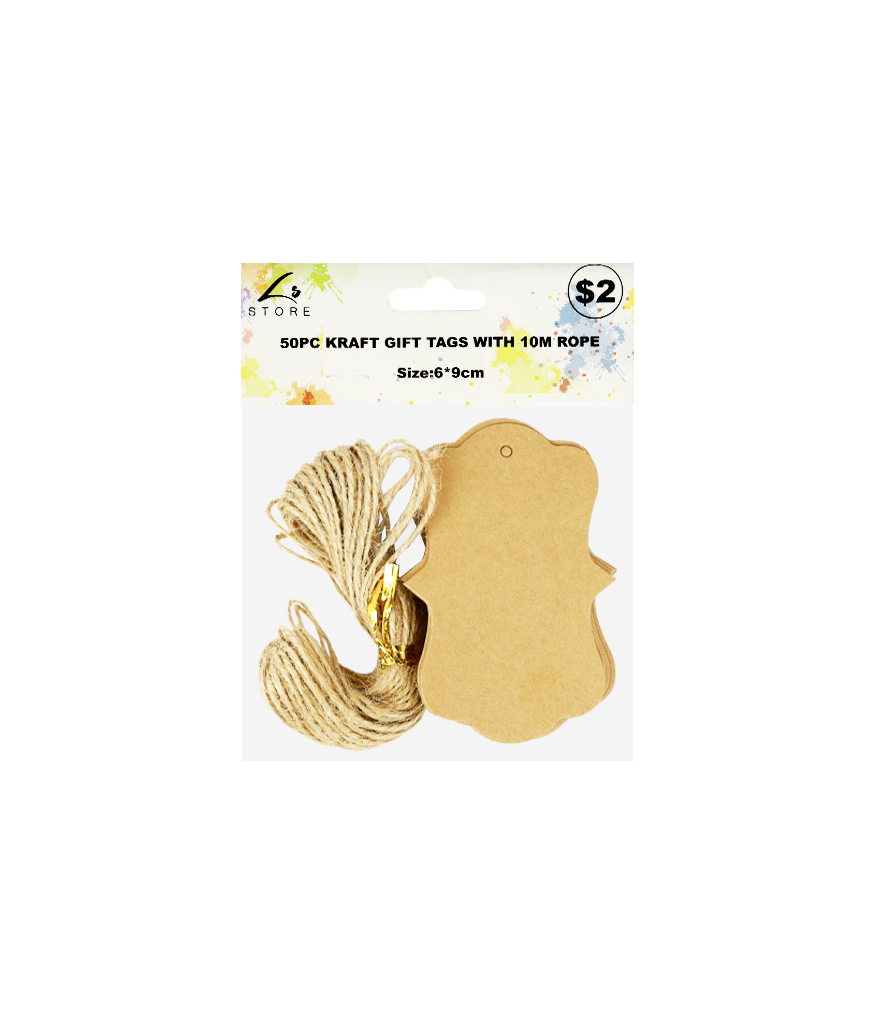 Gift Tags - 50 Pack - Kraft
