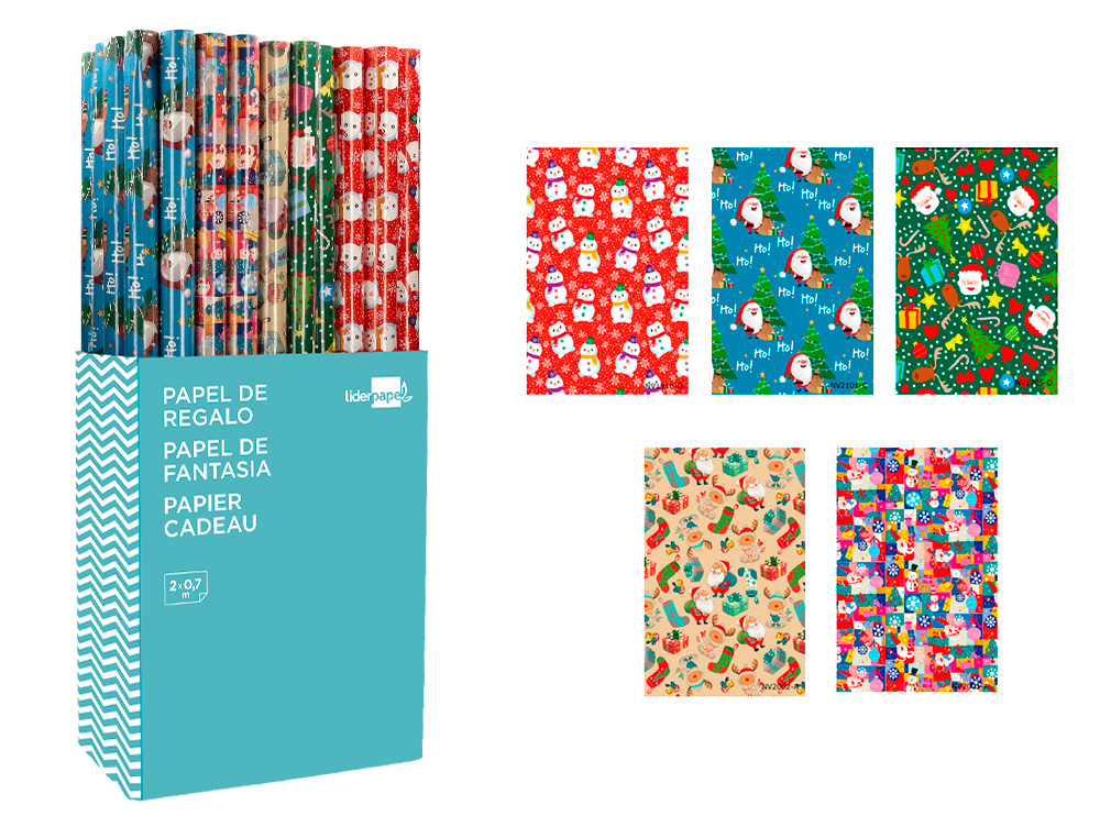Gift Wrap Set - 5 Rolls x 2m - Assorted