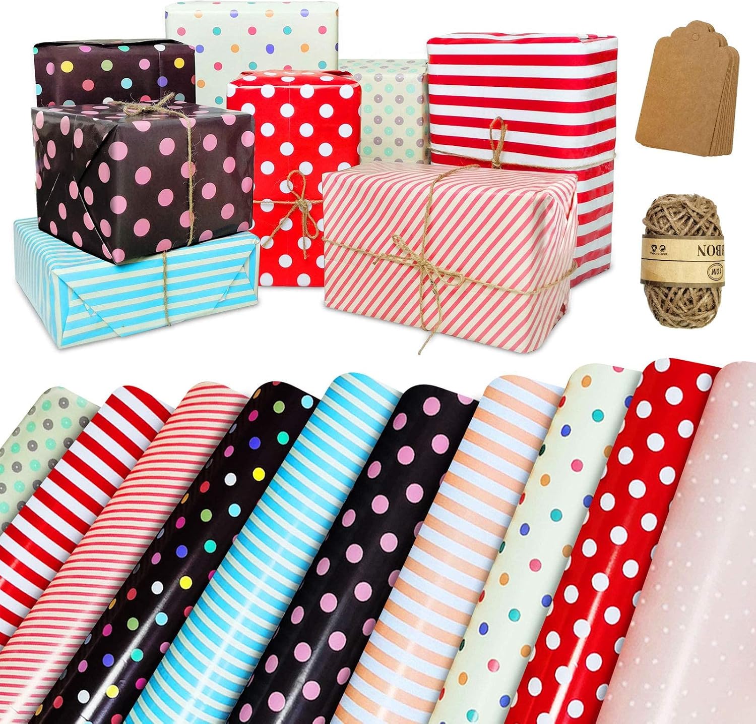 Gift Wrapping Paper - 10 Sheet Assorted