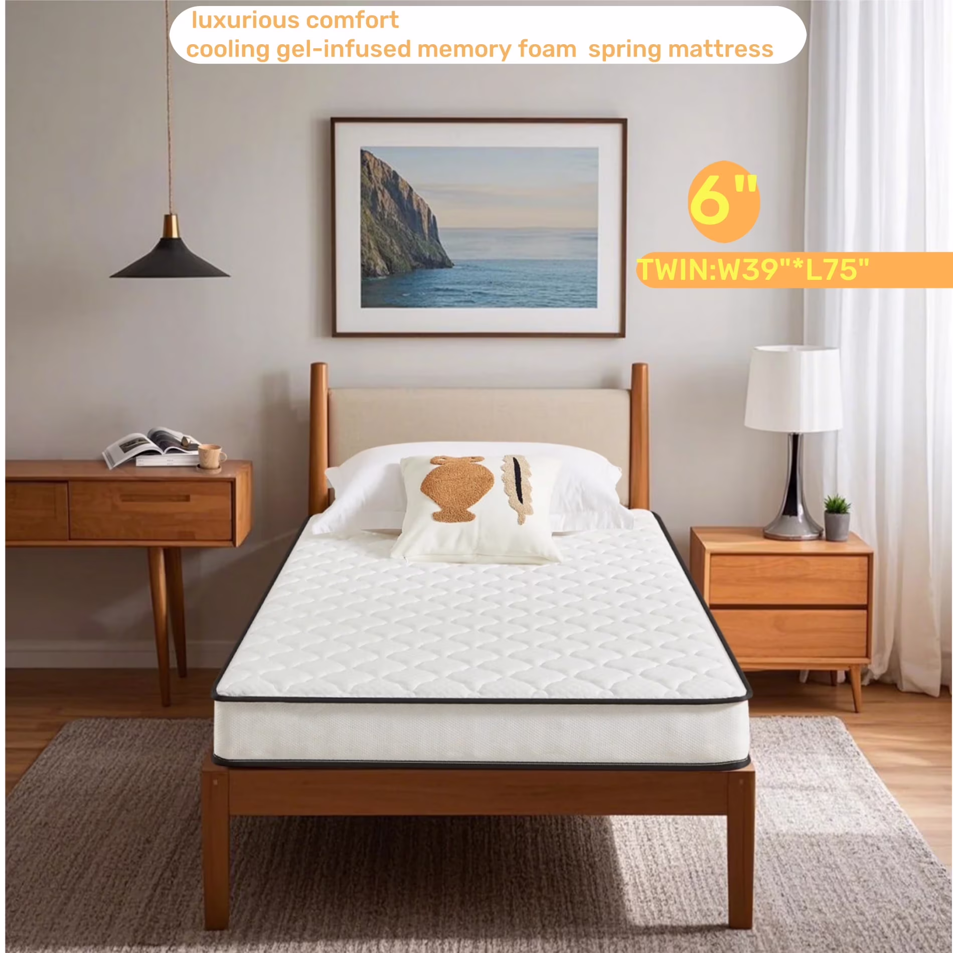 Hybrid Mattress - Twin XL 6 inch Cooling