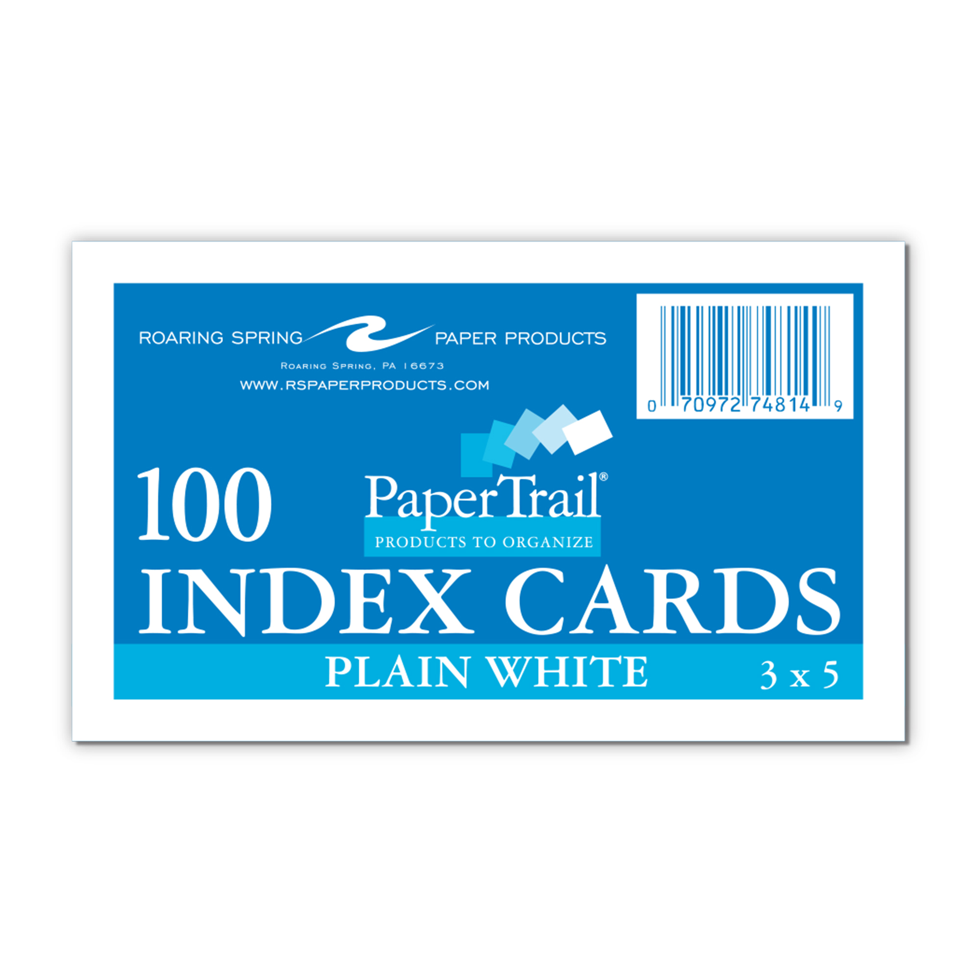 Index Cards - Unruled - 3x5 - 100 Pack