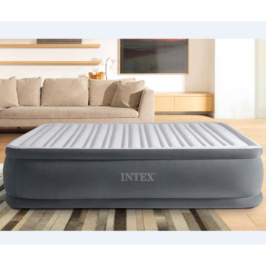 Inflatable Mattress - Double - Flocked - Gray