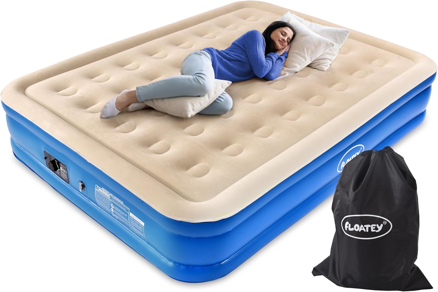 Inflatable Mattress - Double - PVC - Blue