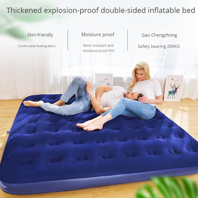 Inflatable Mattress - Double - PVC - Blue