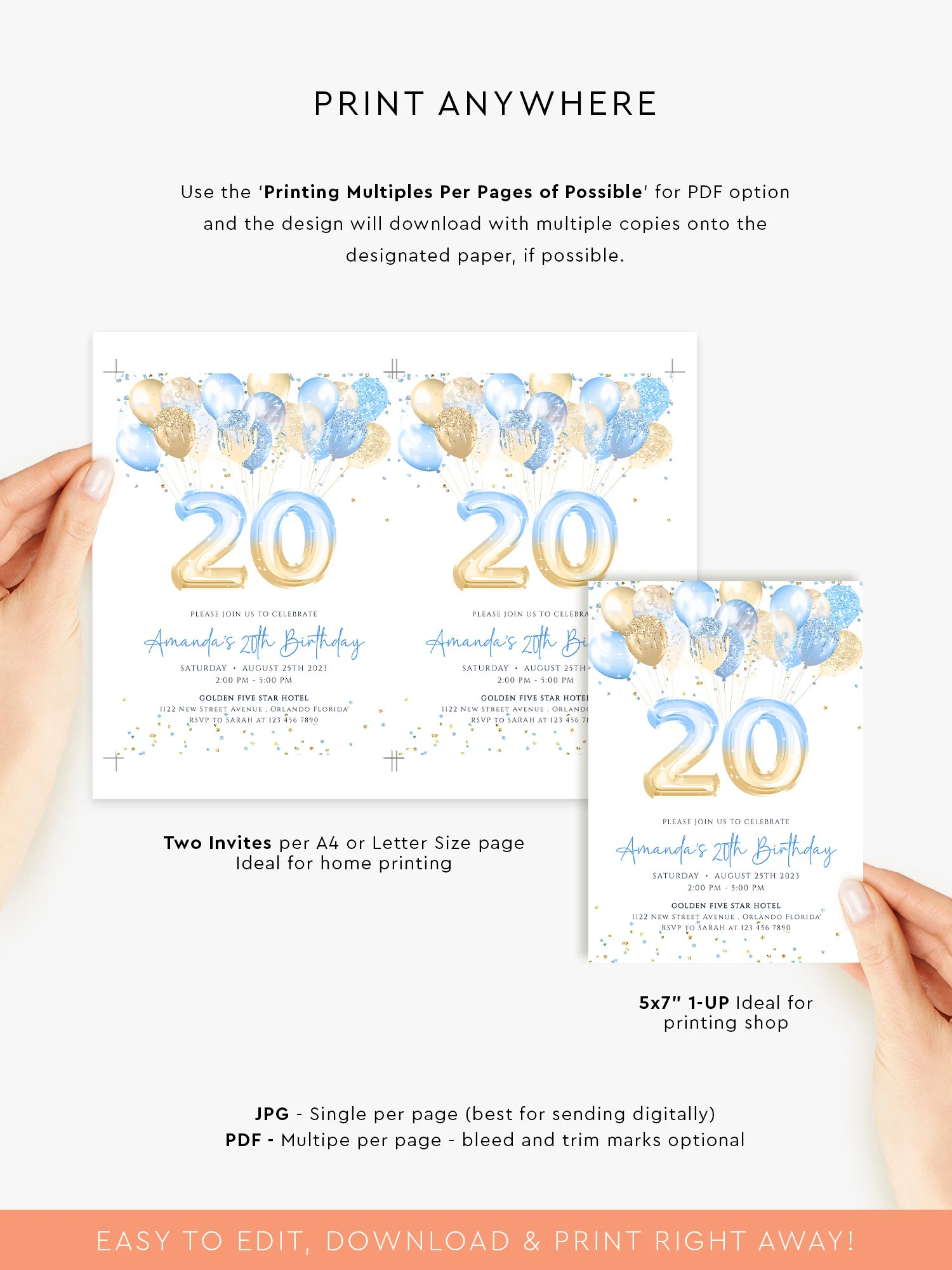 Invitations - Birthday - 20 Pack