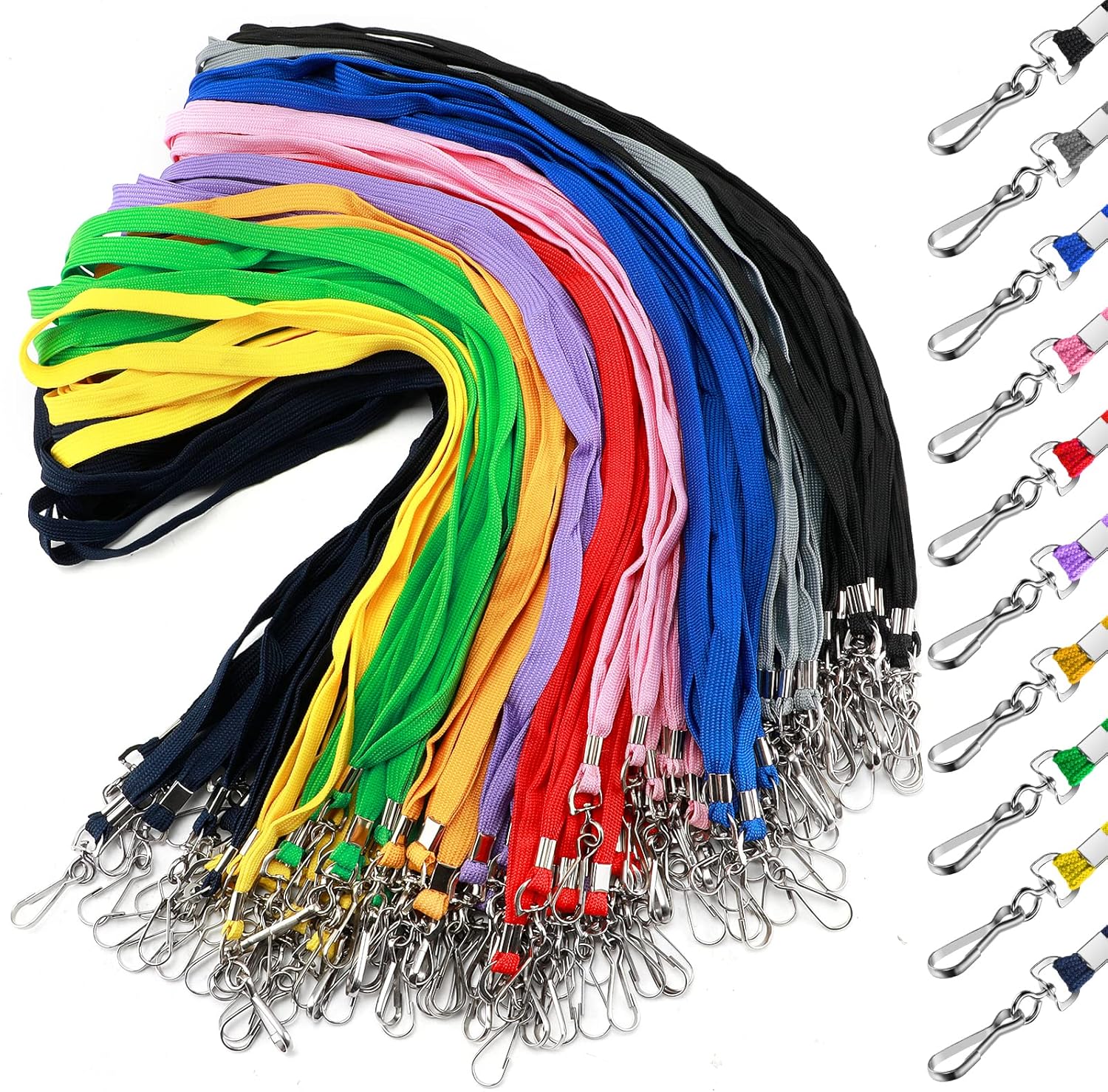 Lanyard - 100 Pack - Assorted Colors