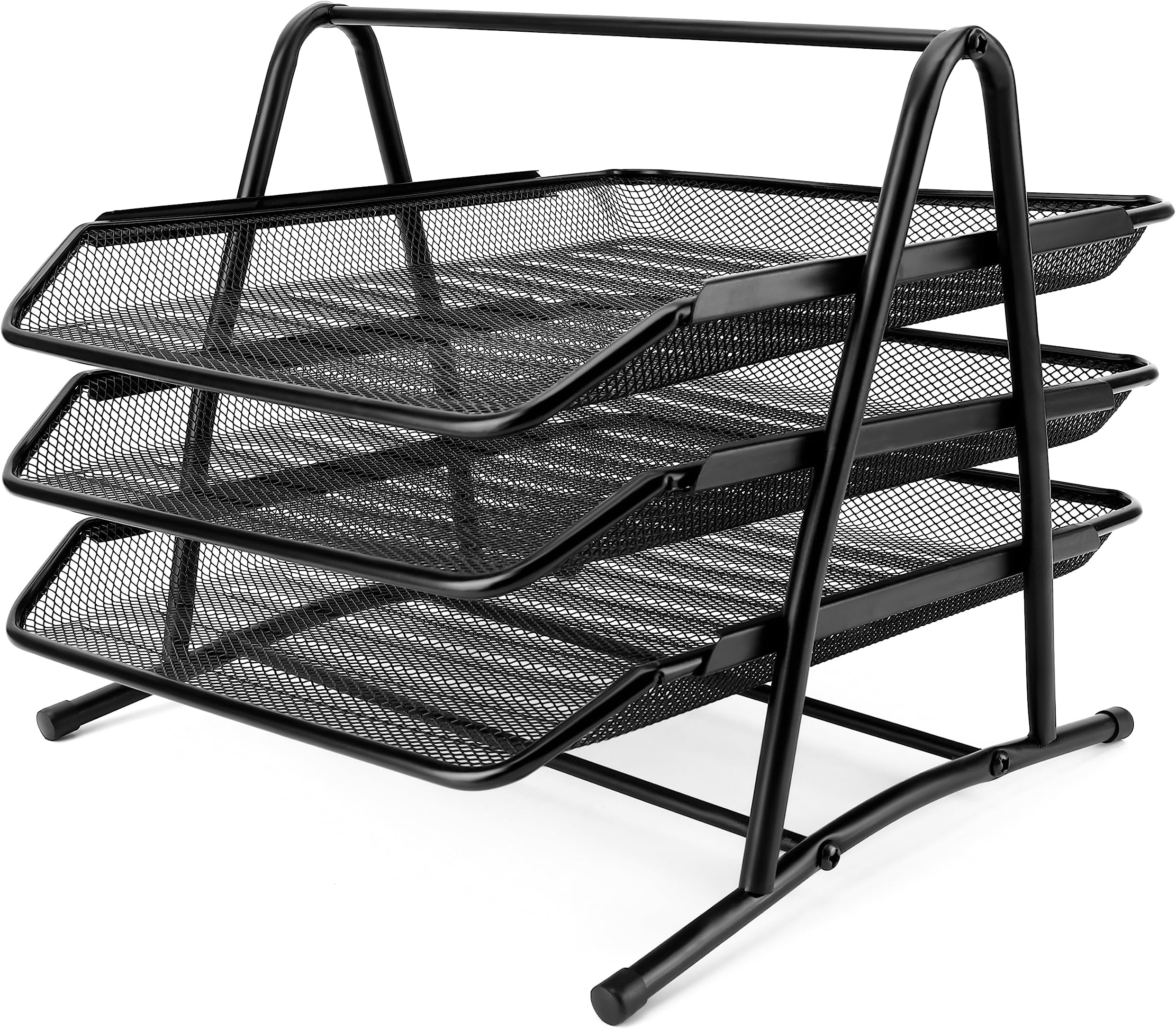 Letter Tray - 3 Tier - Mesh - Black