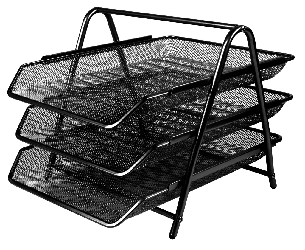 Letter Tray - 3 Tier - Mesh - Black