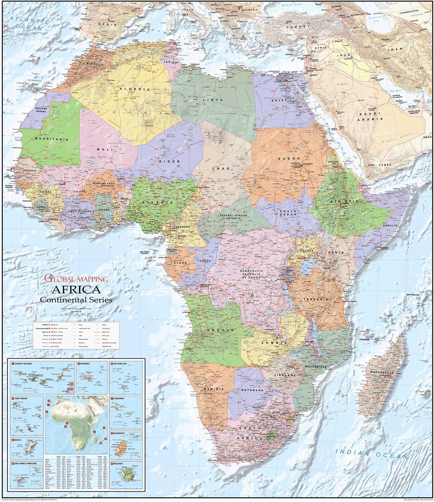 Map of Africa - Laminated - A1