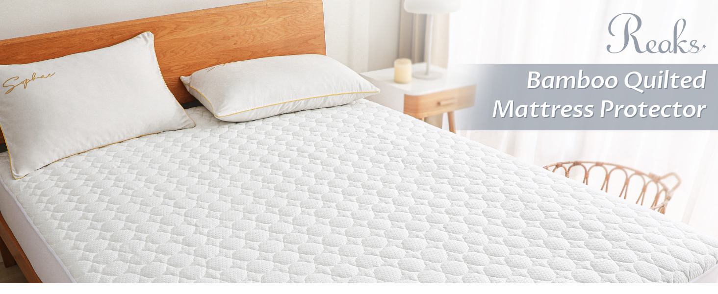 Mattress Protector - King - Bamboo - White