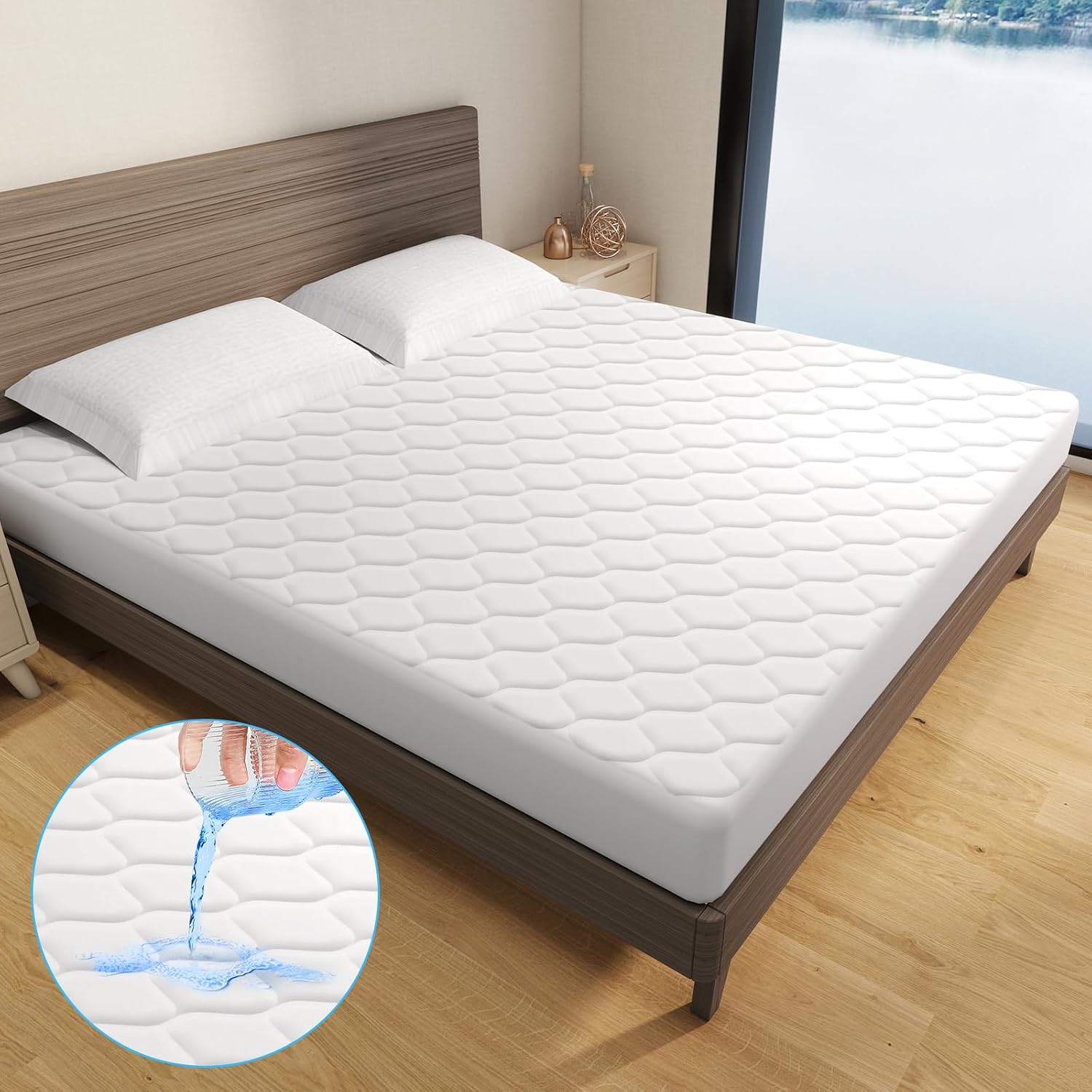 Mattress Protector - Queen - Waterproof - White