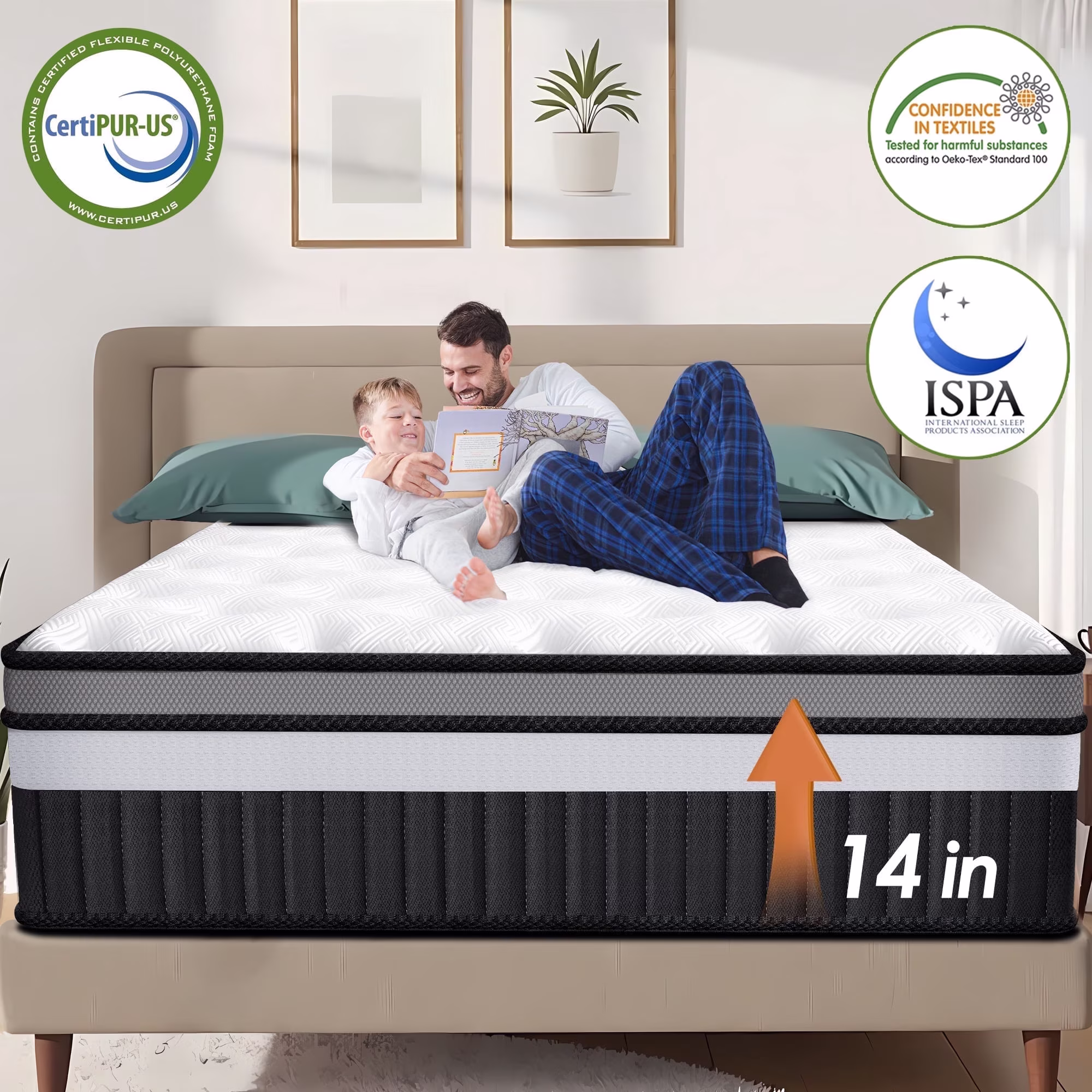 Memory Foam Mattress - Queen 14 inch Firm Support