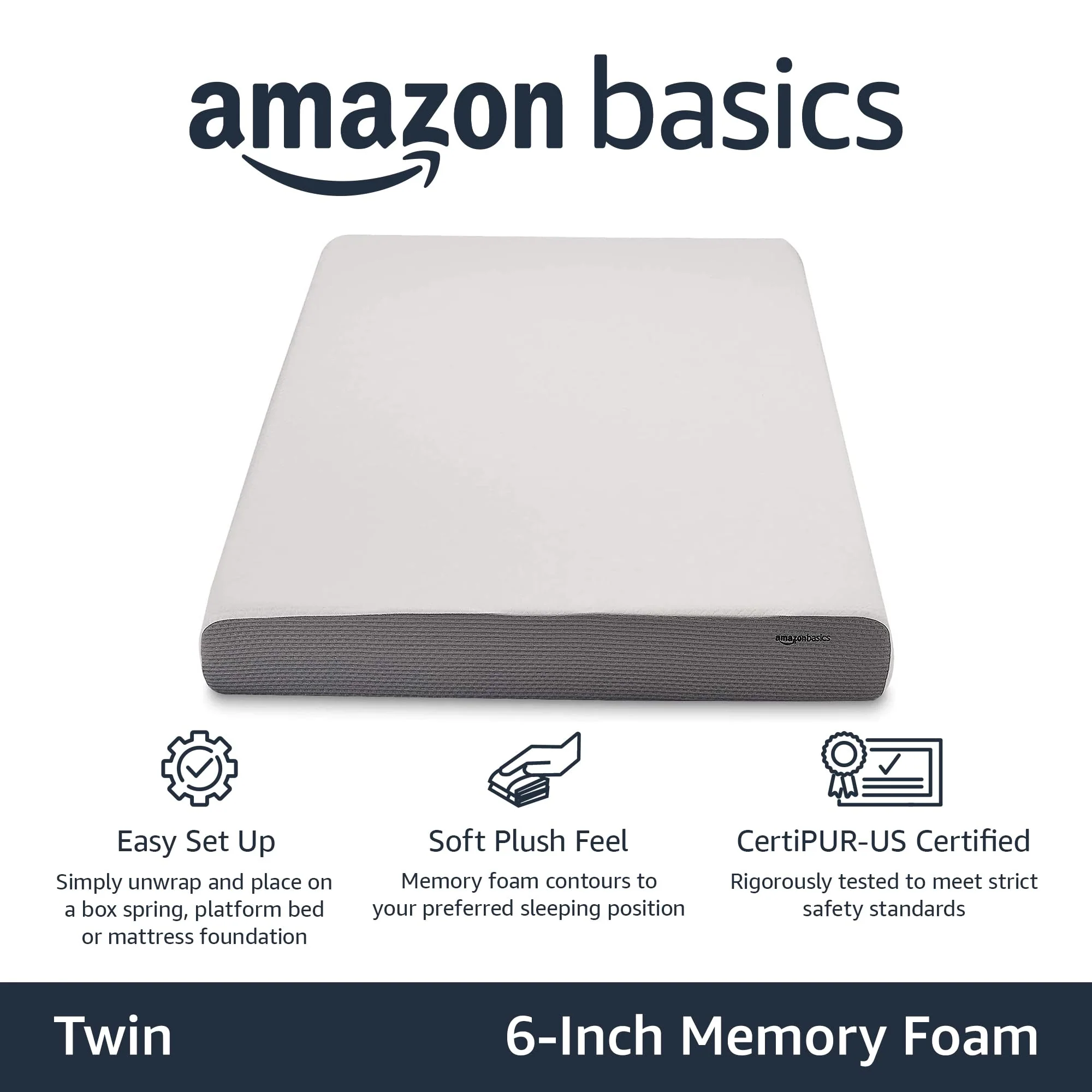 Memory Foam Mattress - Twin XL 6 inch Plush