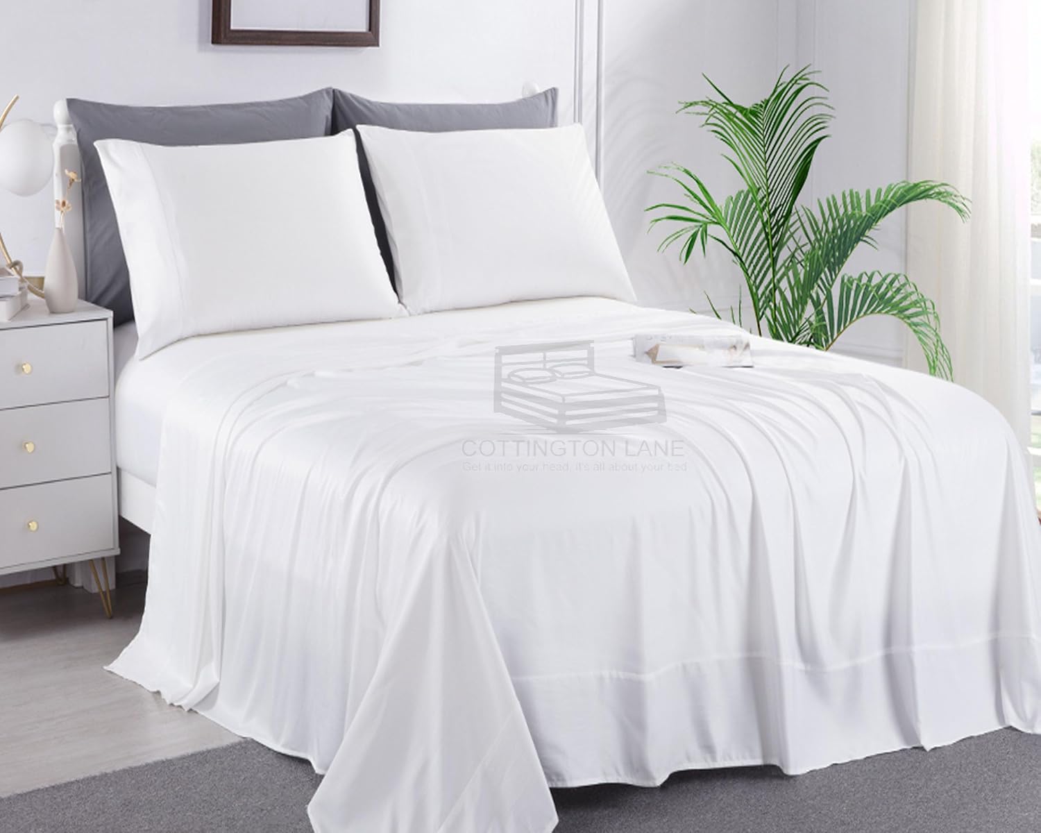 Microfiber Bed Sheet Set - King - 4 Piece - White