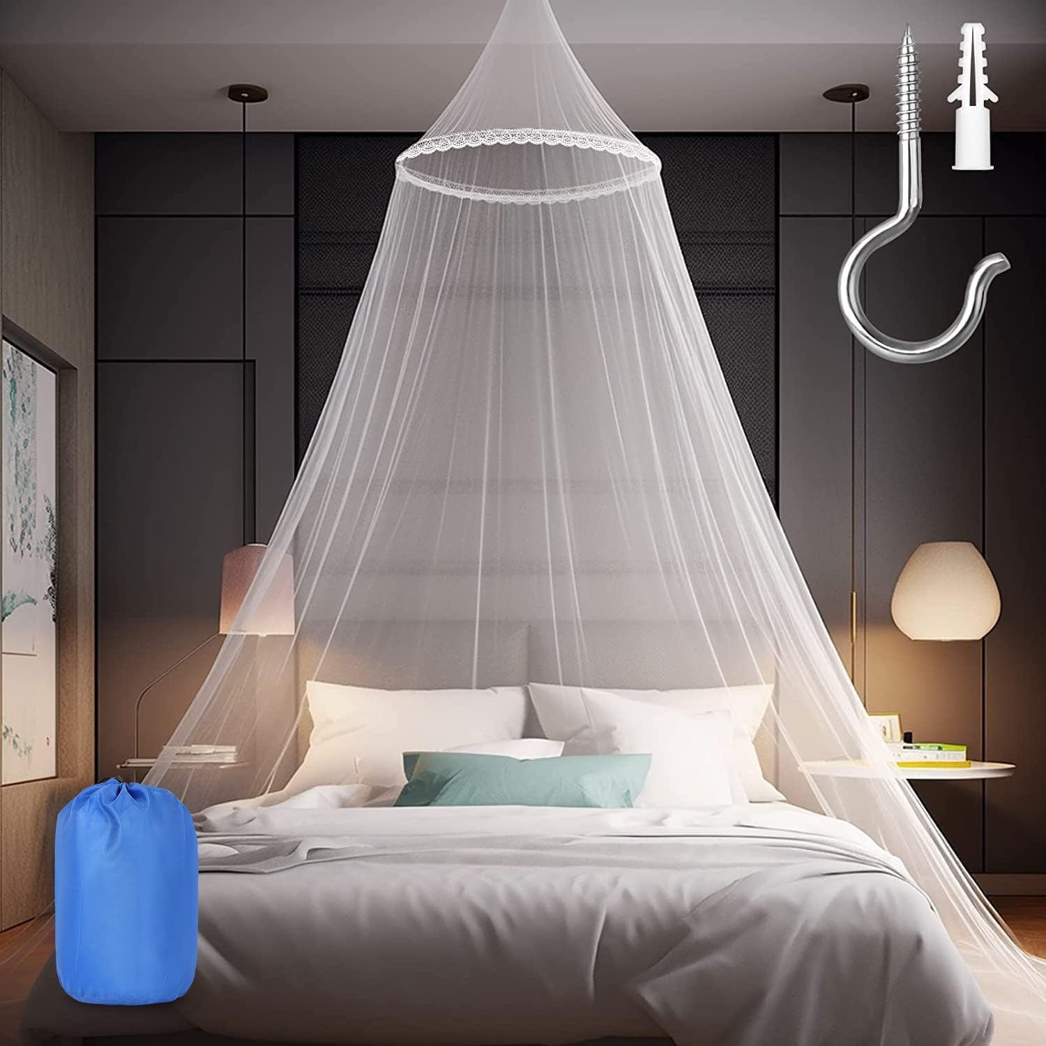 Mosquito Net Canopy - Circular - White