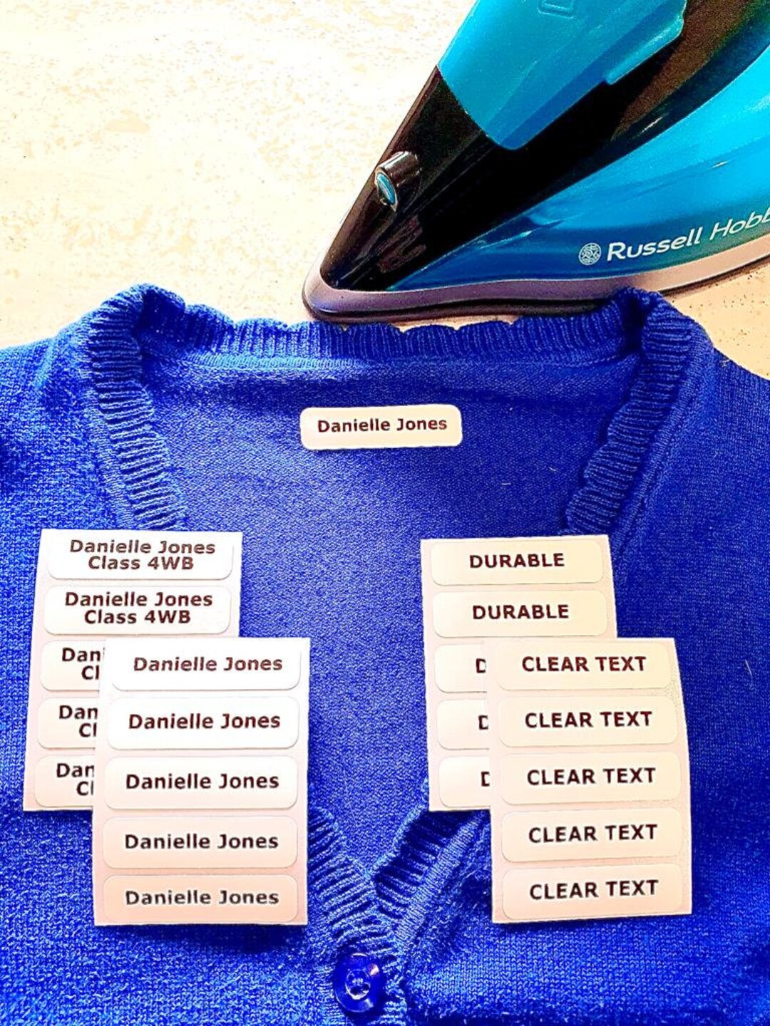 Name Labels - Iron On - 50 Pack - White