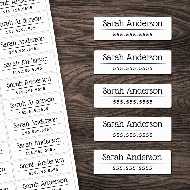 Name Labels - Waterproof - 50 Pack - White